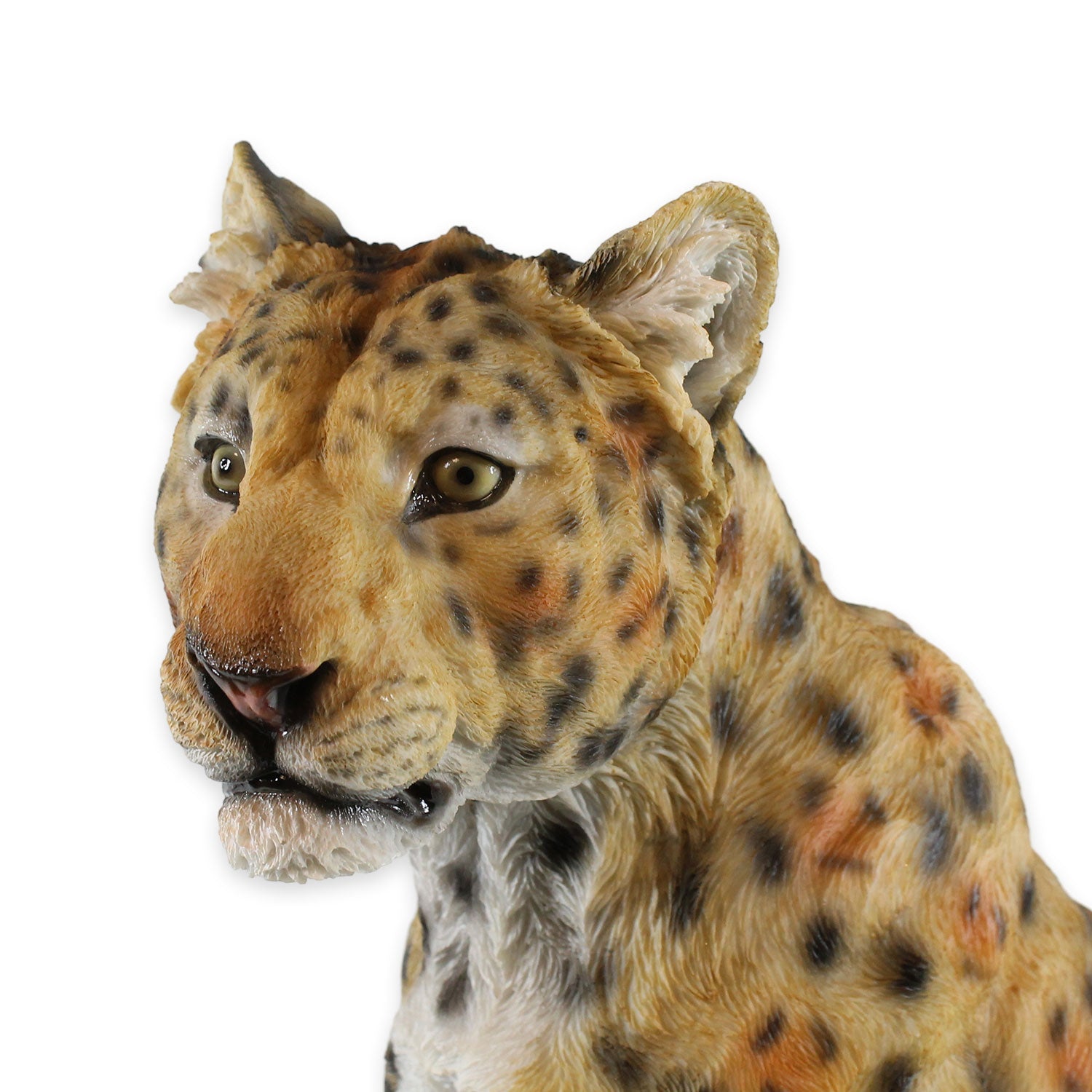 Lebensechte Panther Figur sitzend – Handbemalte Deko für Haus & Garten | 40 cm | Deko Panther