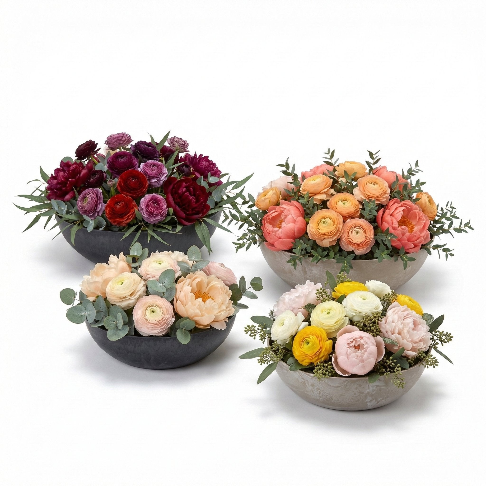 Pflanzschale „Bowl“ Serie Stone – Blumentopf Schale aus recyceltem Kunststoff Anthrazit oder Sand