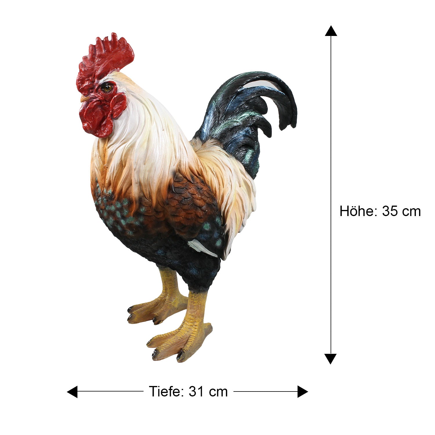 Hahn Figur stehend Deko Hahn Deko Huhn Gartenfigur Hahn