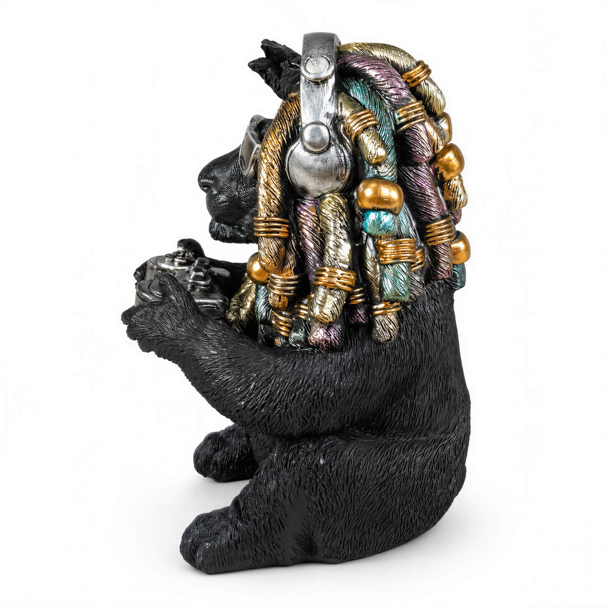 Löwe Figur Urban Royals mit Dreadlocks Controller Kopfhörer Geschenk für Gamer