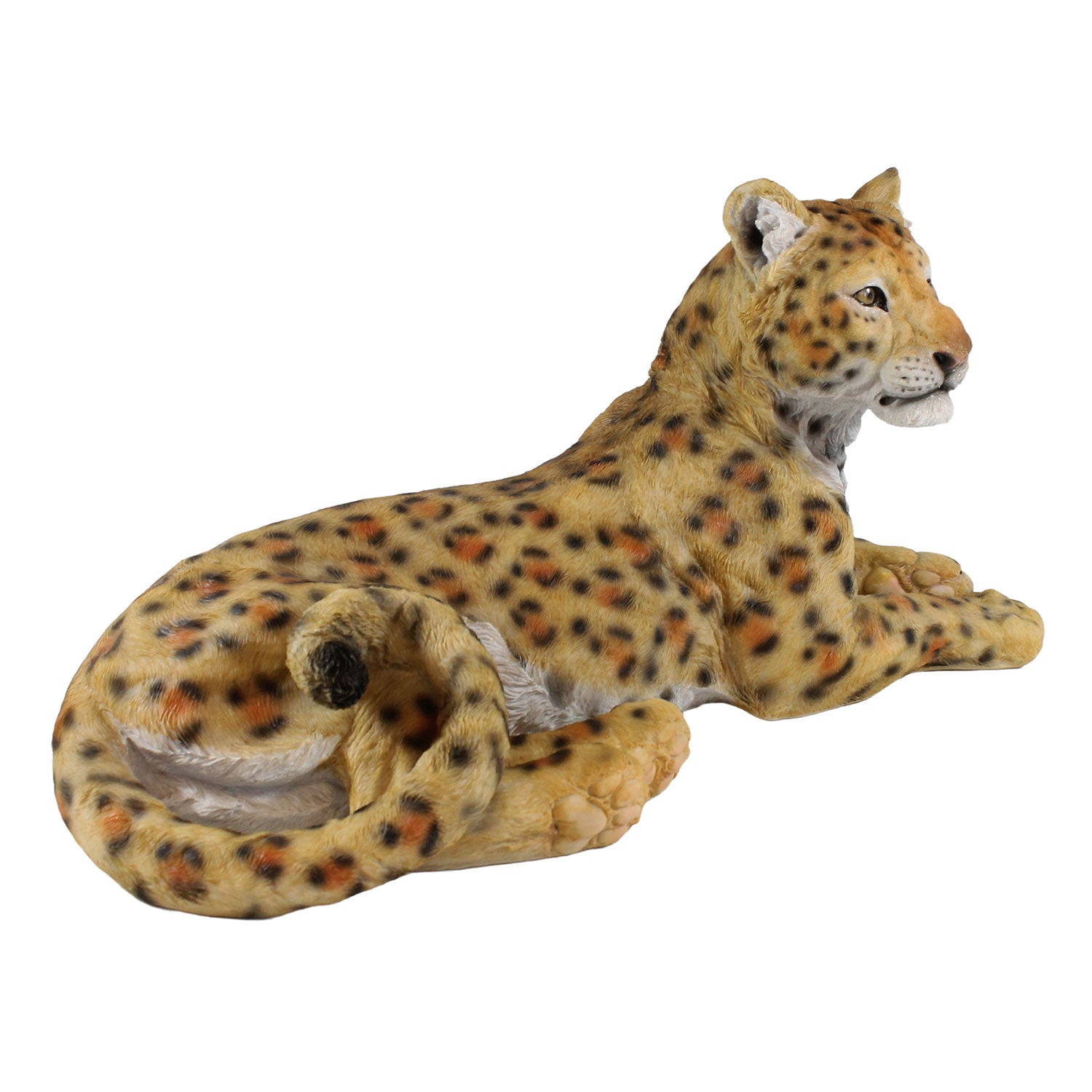 Lebensechte Panther Figur liegend – Handbemalte Deko für Haus & Garten | 53 cm | Deko Panther