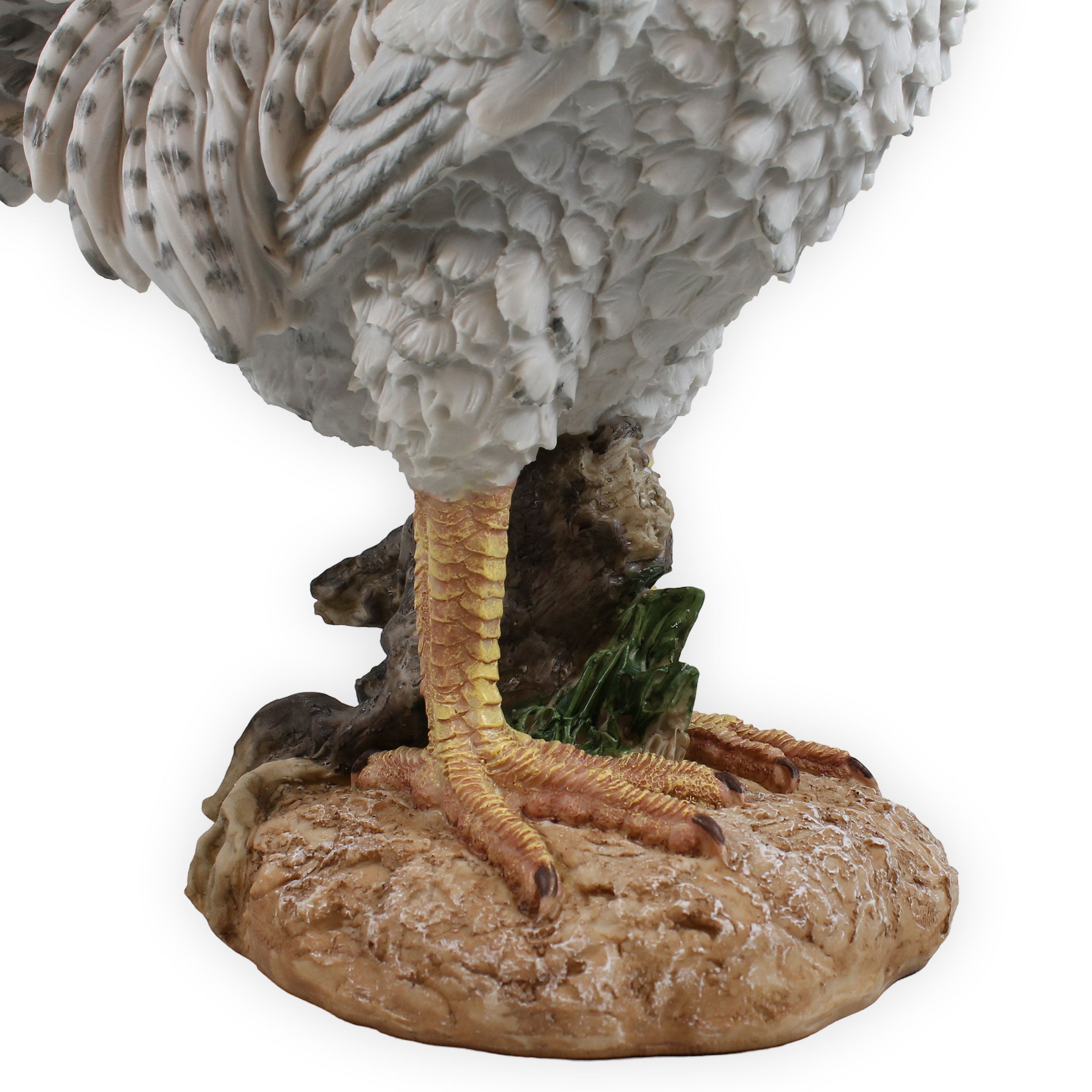 Deko Hahn Figur 47 cm weiß – detailreiche Gartenfigur aus Polyresin – wetterfest & standfest – Tierfigur Landhausstil