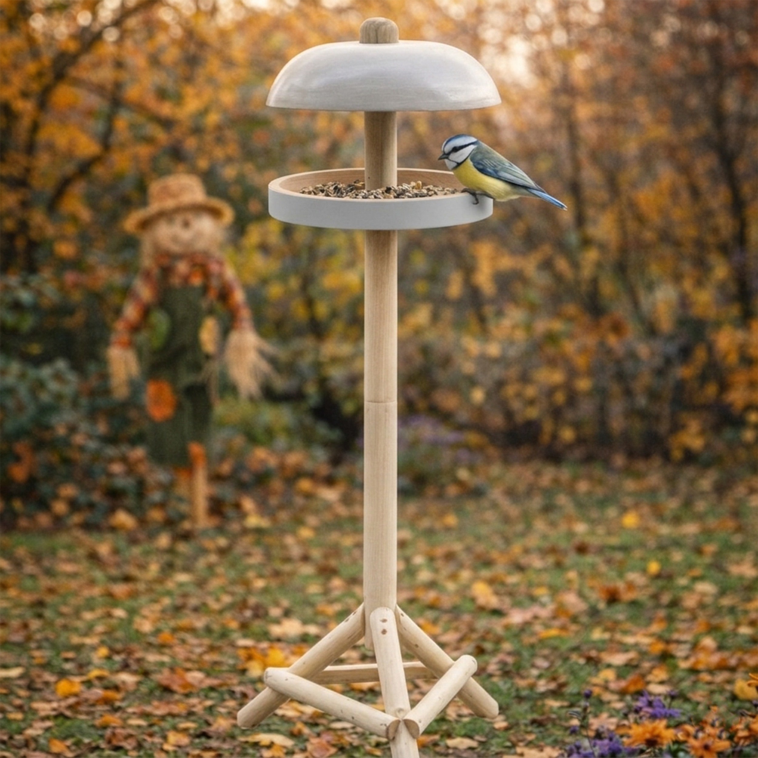 Vogelfutterhaus mit Ständer modernes Vogelhaus Futterhaus aus recyceltem Kunststoff