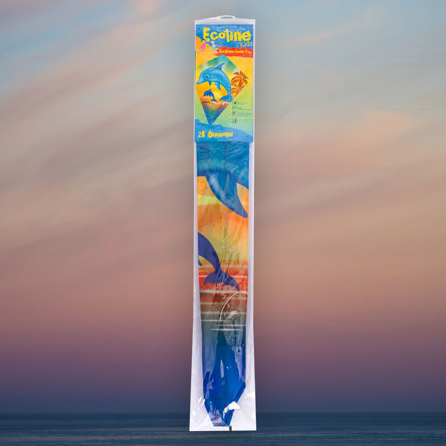 Kinderdrachen Einleiner Drachen HQ Eddy Dolphin Sunset 70 cm Flugdrachen