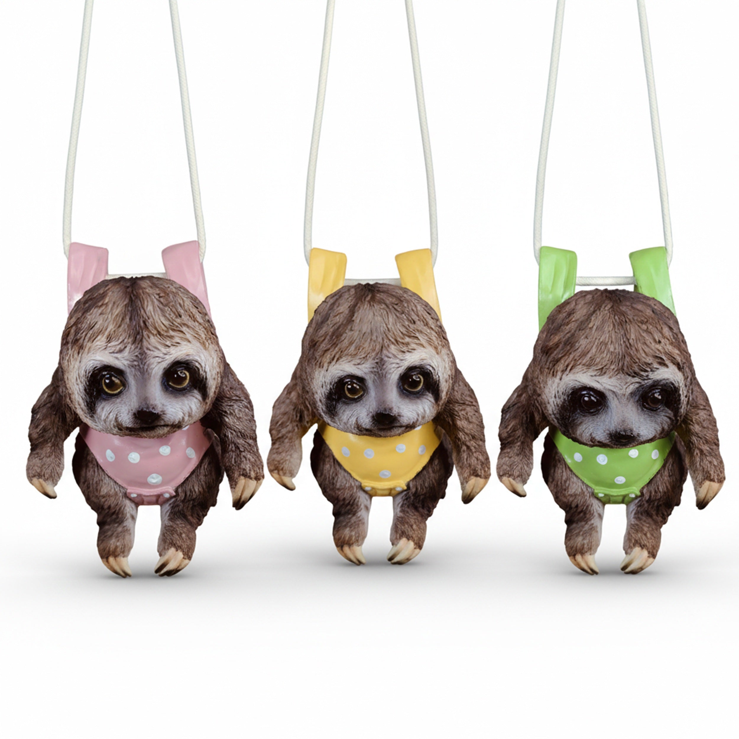 Faultier Figur hängend – Faultier Deko als lustige Gartenfigur zum Aufhängen in Gelb, Rosa oder Grün