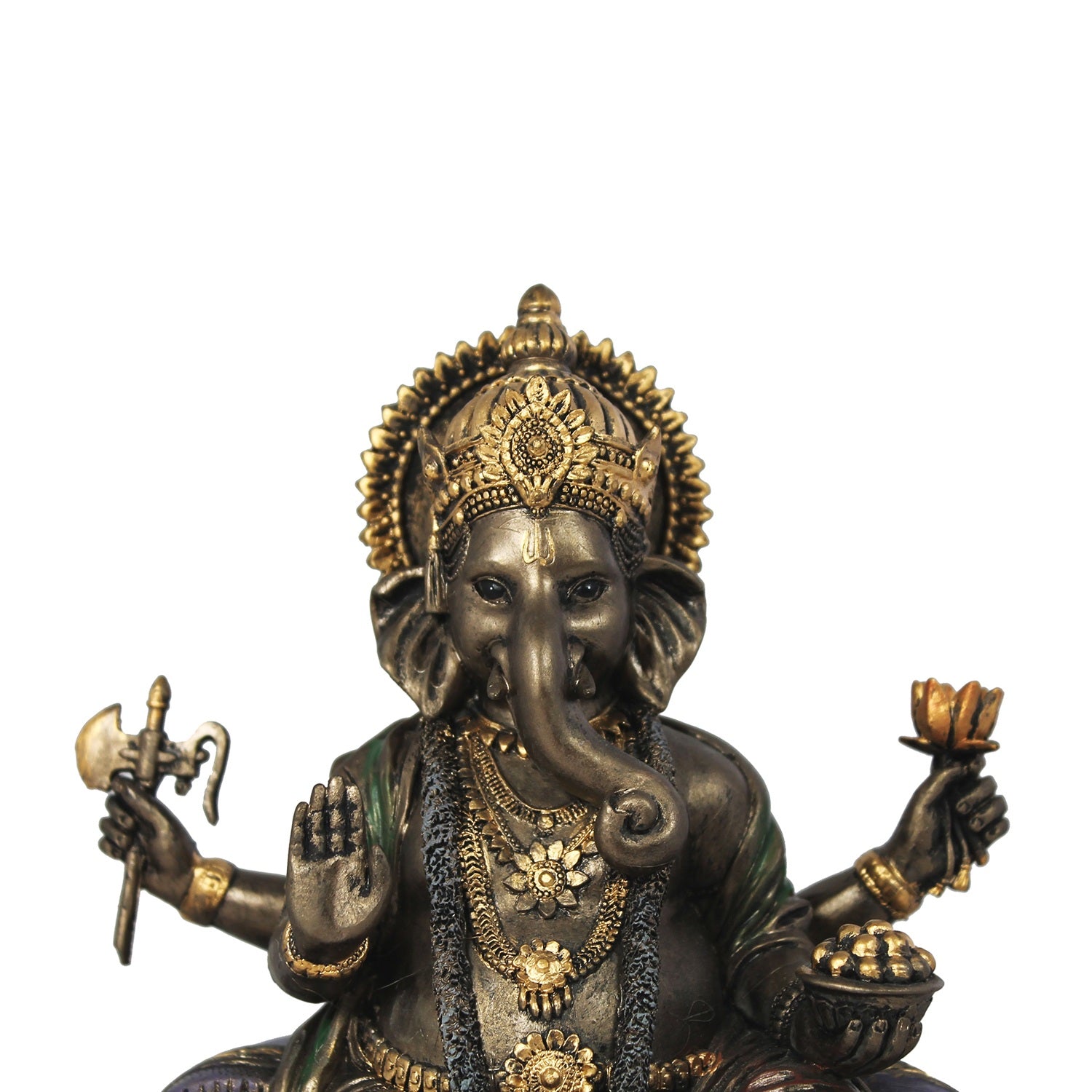 Majestätische Ganesha-Dekofigur in bronzierter Optik – Detailreiche Skulptur für asiatisches Flair
