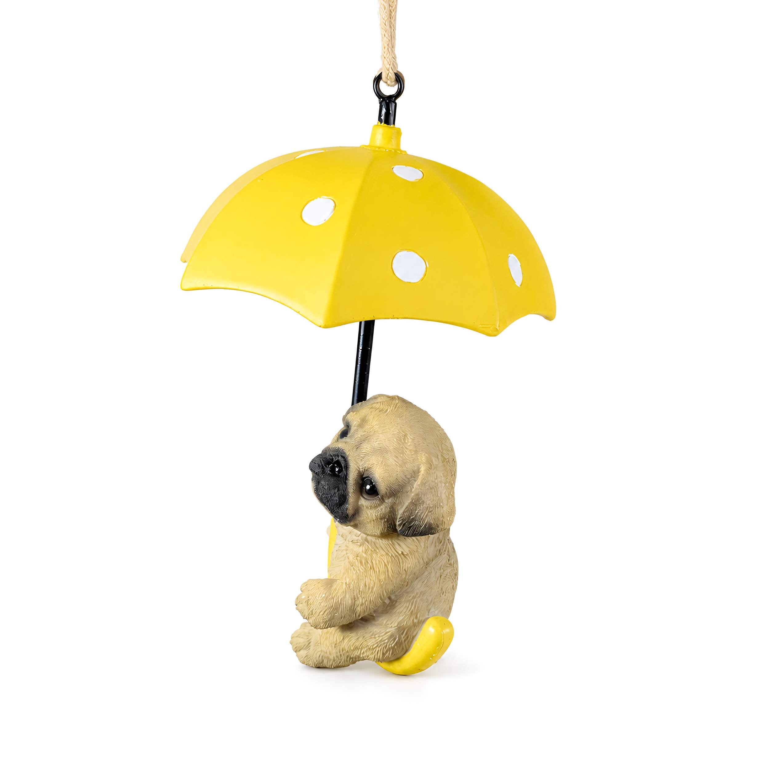 Hängedeko Tierfigur mit Regenschirm - Fenster Hängedeko für Garten mit Biene oder Hunde Figuren
