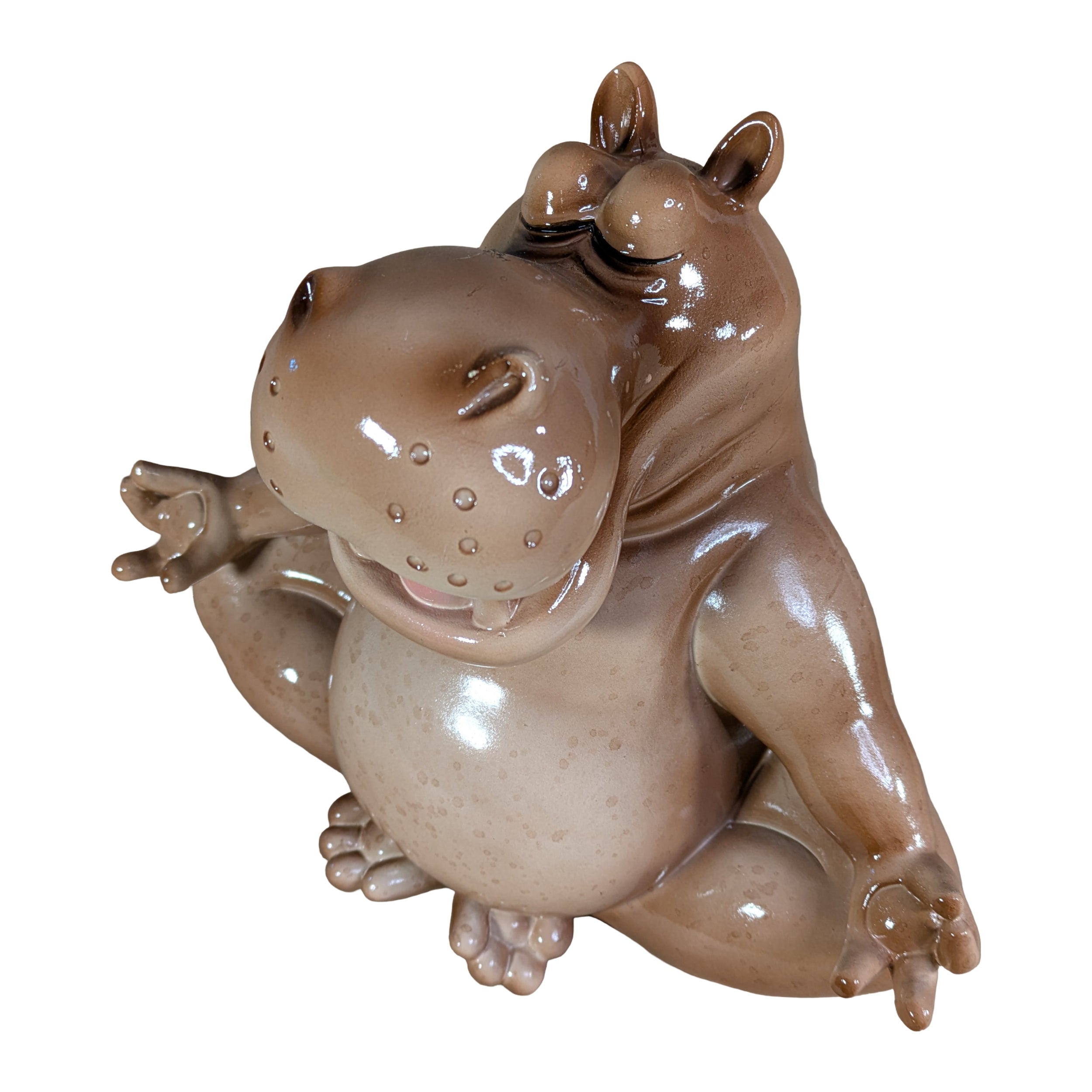 Yoga Nilpferd Figur glänzend sitzend & Stretch für innen und außen