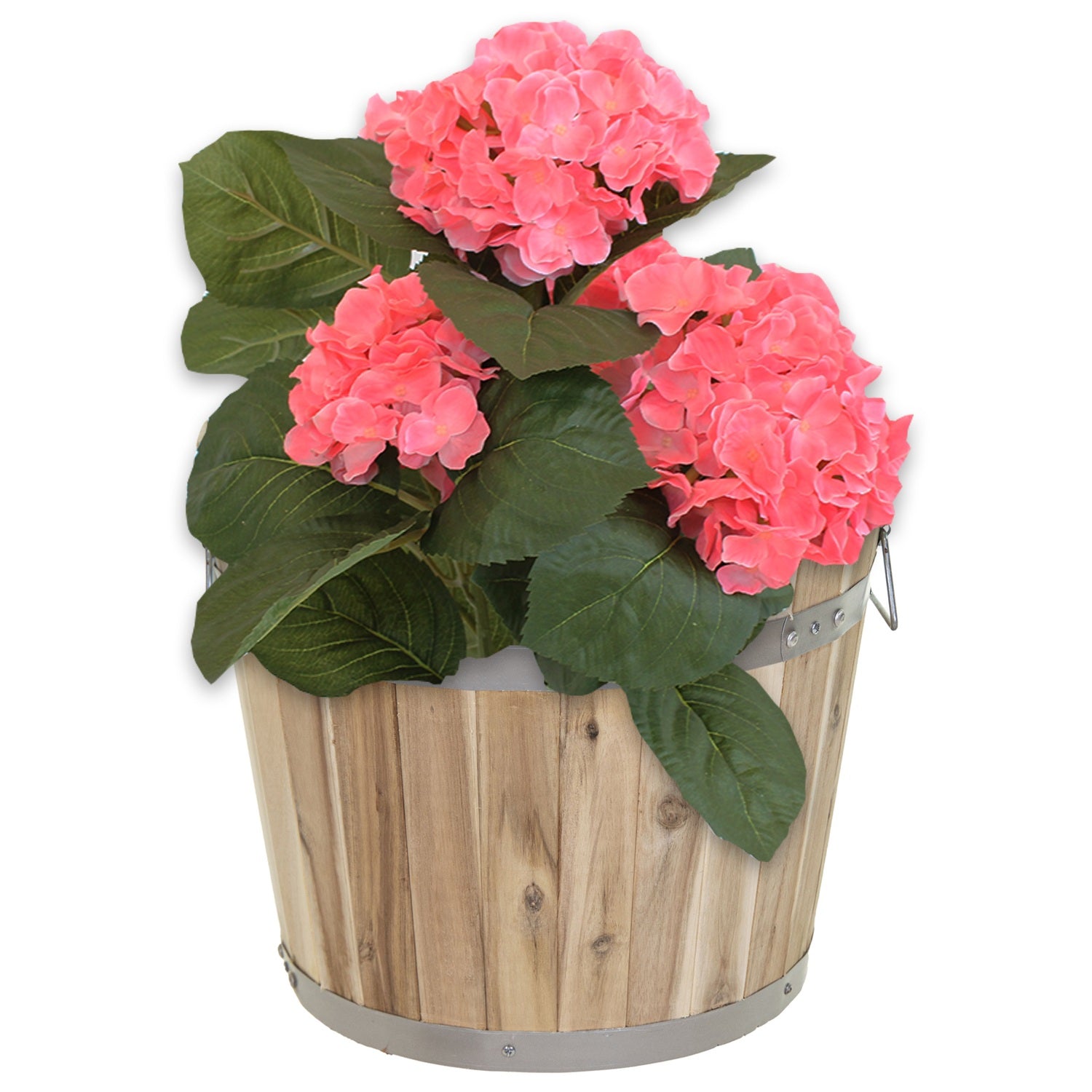 Pflanzkübel Holz mit Griffen | Pflanztopf rund FSC Akazienholz | Blumenkästen aus Holz | verschiedene Größen