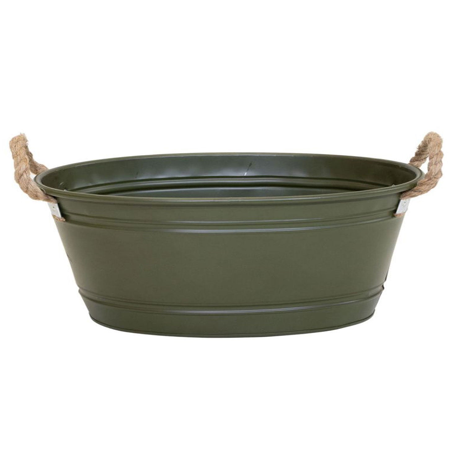 Pflanztopf "Beat" oval aus Metall mit Kordelgriffen | Dekorativer Blumentopf | Pflanzwanne robust & vielseitig in 4 Farben und 3 Größen