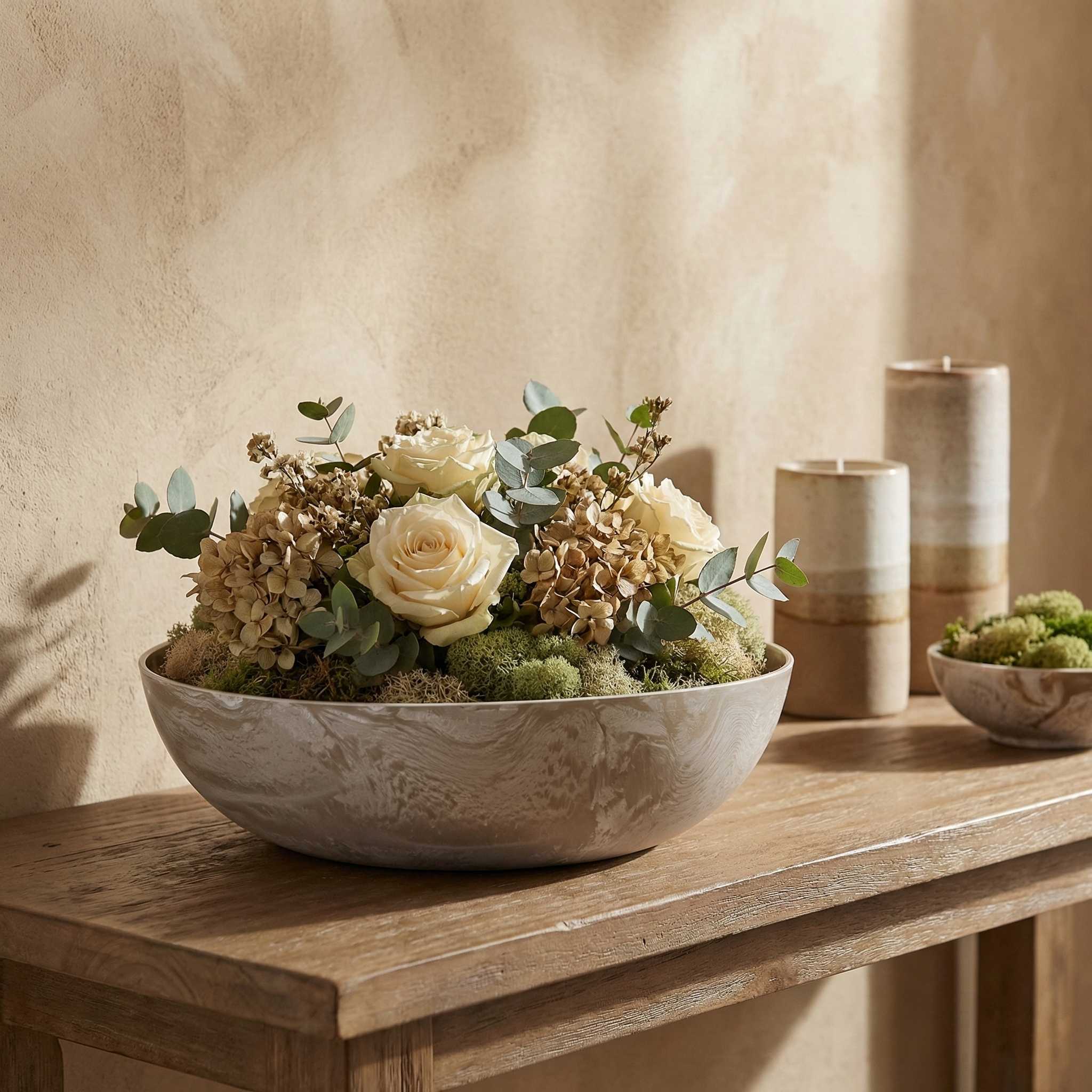 Pflanzschale „Bowl“ Serie Stone – Blumentopf Schale aus recyceltem Kunststoff Anthrazit oder Sand