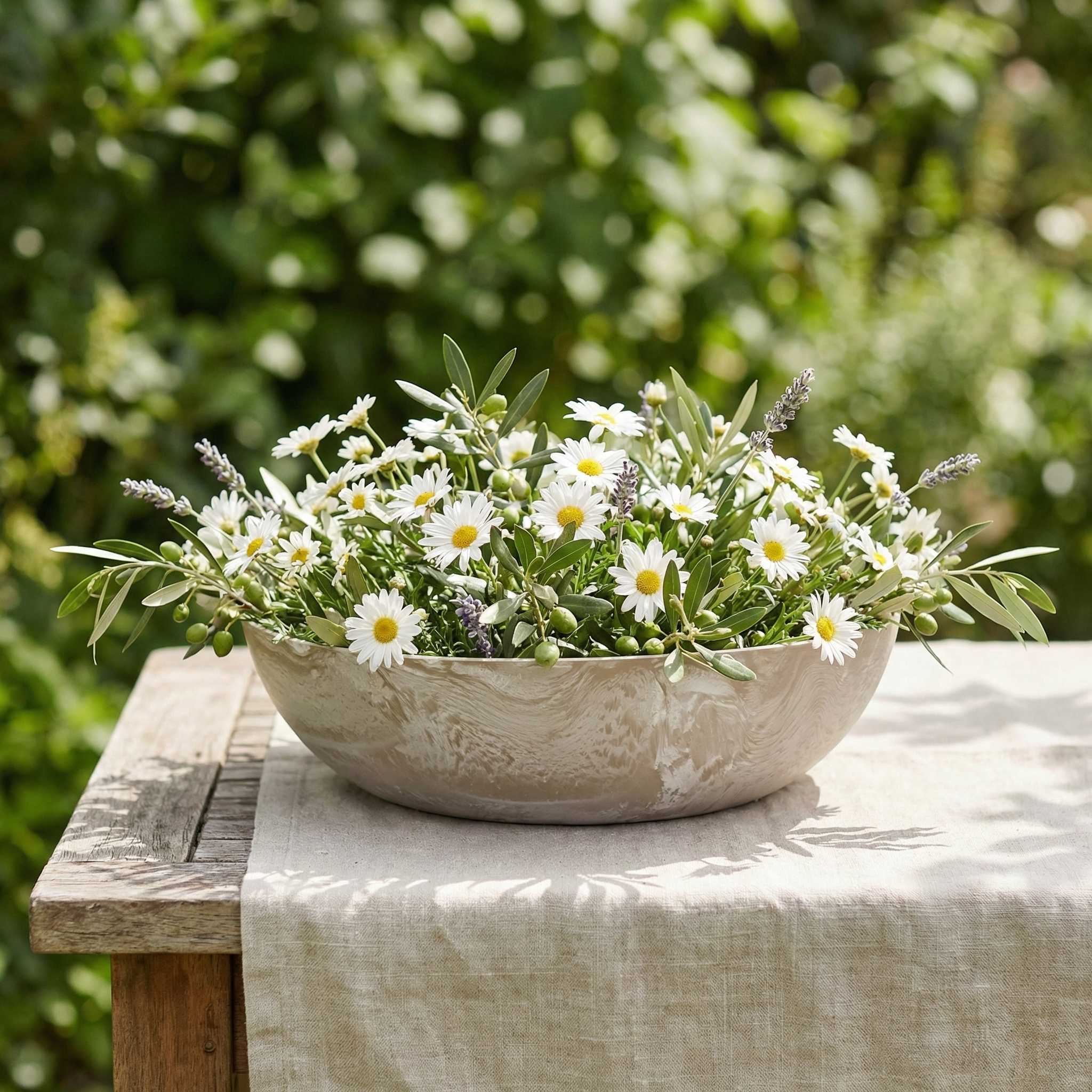 Pflanzschale „Bowl“ Serie Stone – Blumentopf Schale aus recyceltem Kunststoff Anthrazit oder Sand