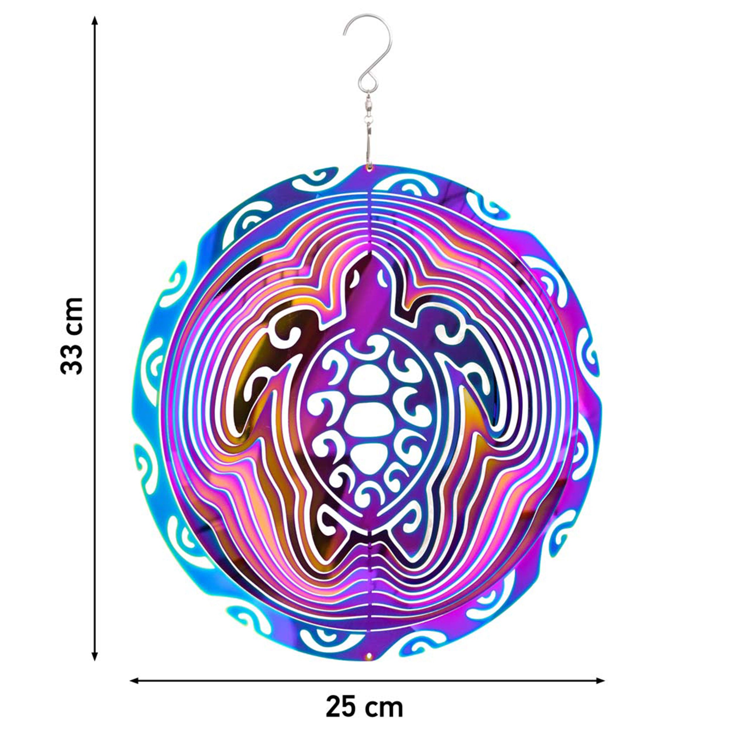 Kinetic Art Windspiel hängend Metall 3D Vibrant Turtle außergewöhnliche Windspiele Edelstahl