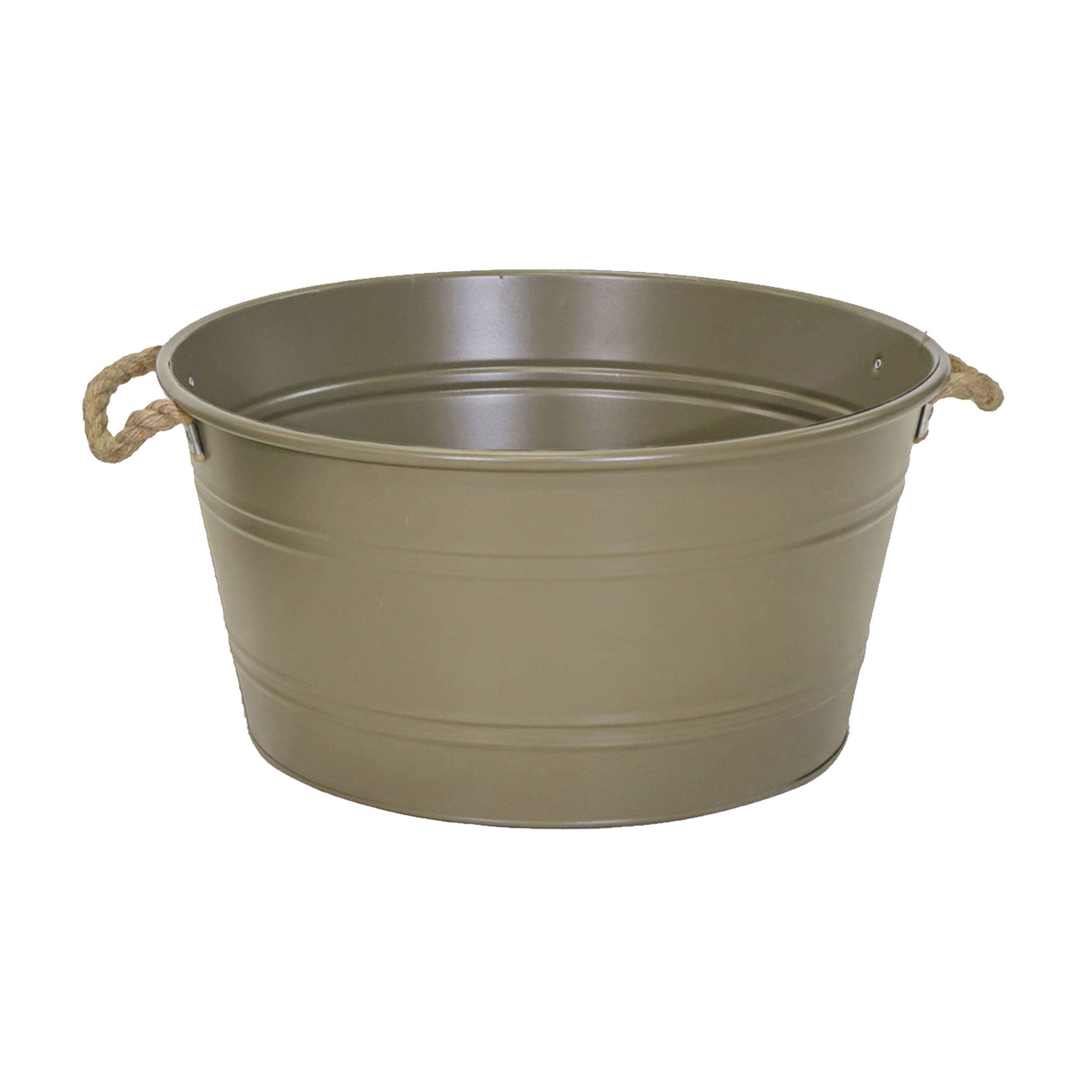 Pflanztopf "Beat" rund aus Metall mit Kordelgriffen | Dekorativer Blumentopf | Pflanzwanne robust & vielseitig in 4 Farben und Größen