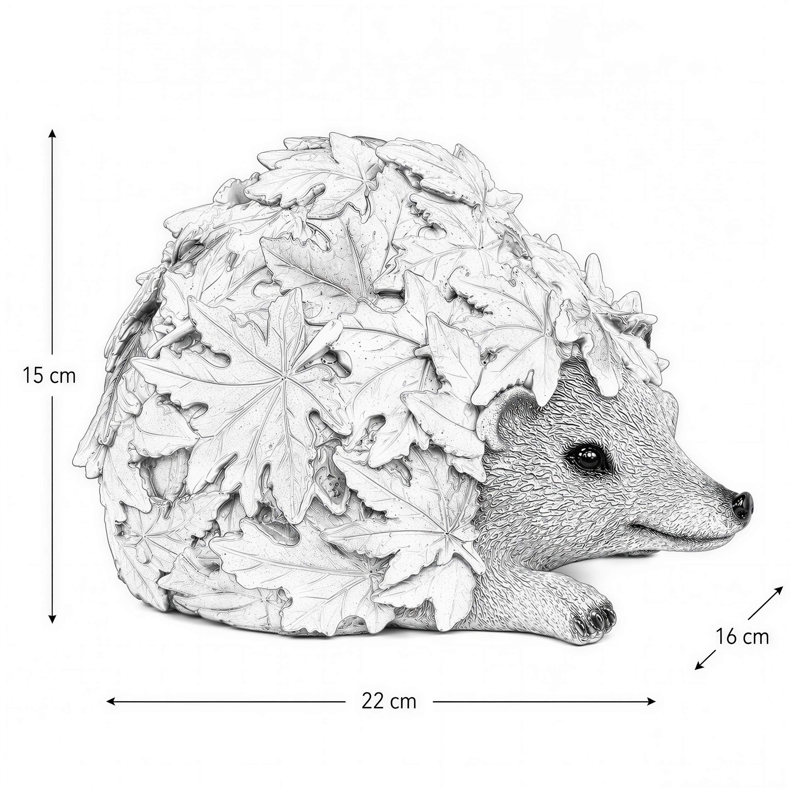 Tierfiguren Eule Reh Igel Eichhörnchen Figur mit Blätterdeko für Haus und Garten