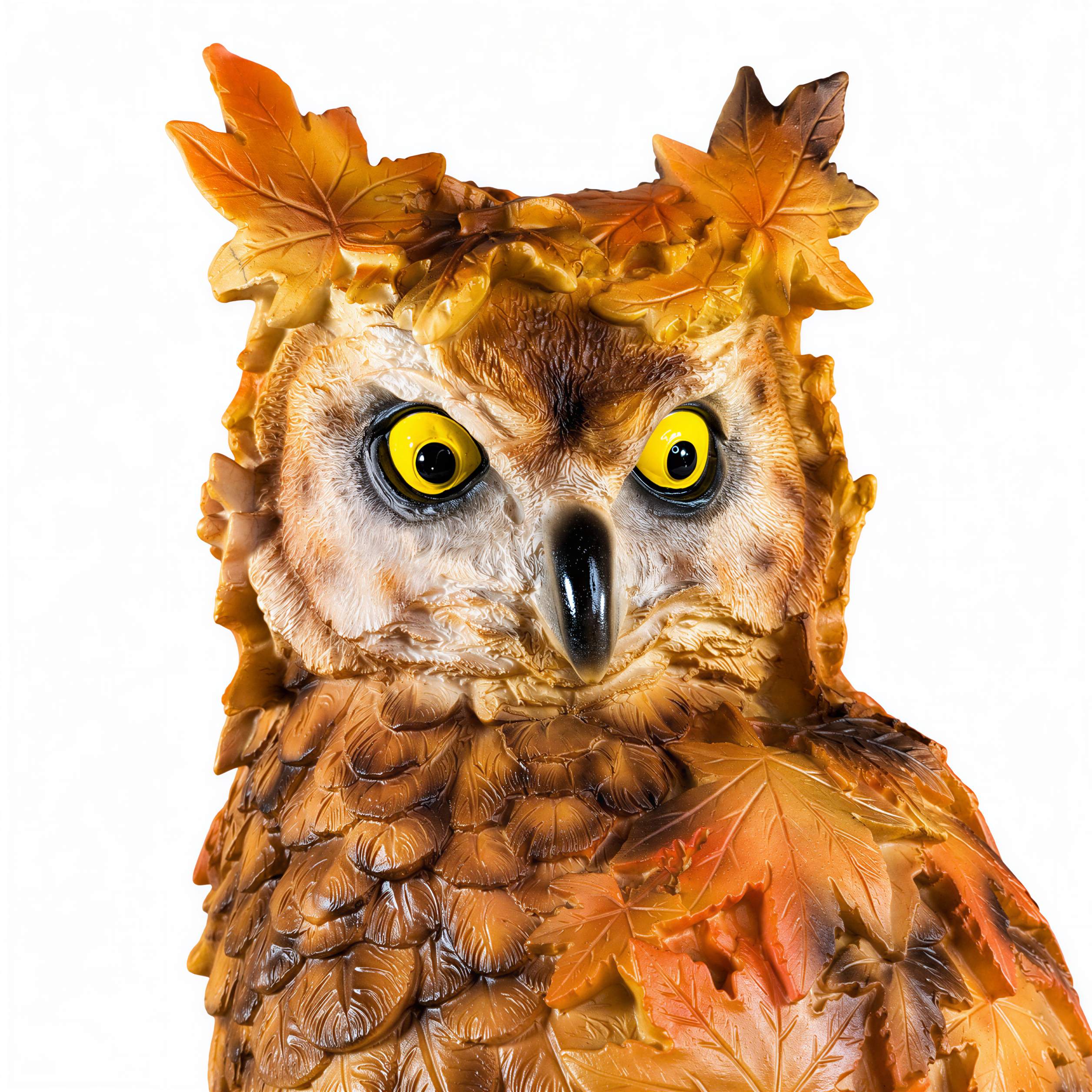 Tierfiguren Eule Reh Igel Eichhörnchen Figur mit Blätterdeko für Haus und Garten
