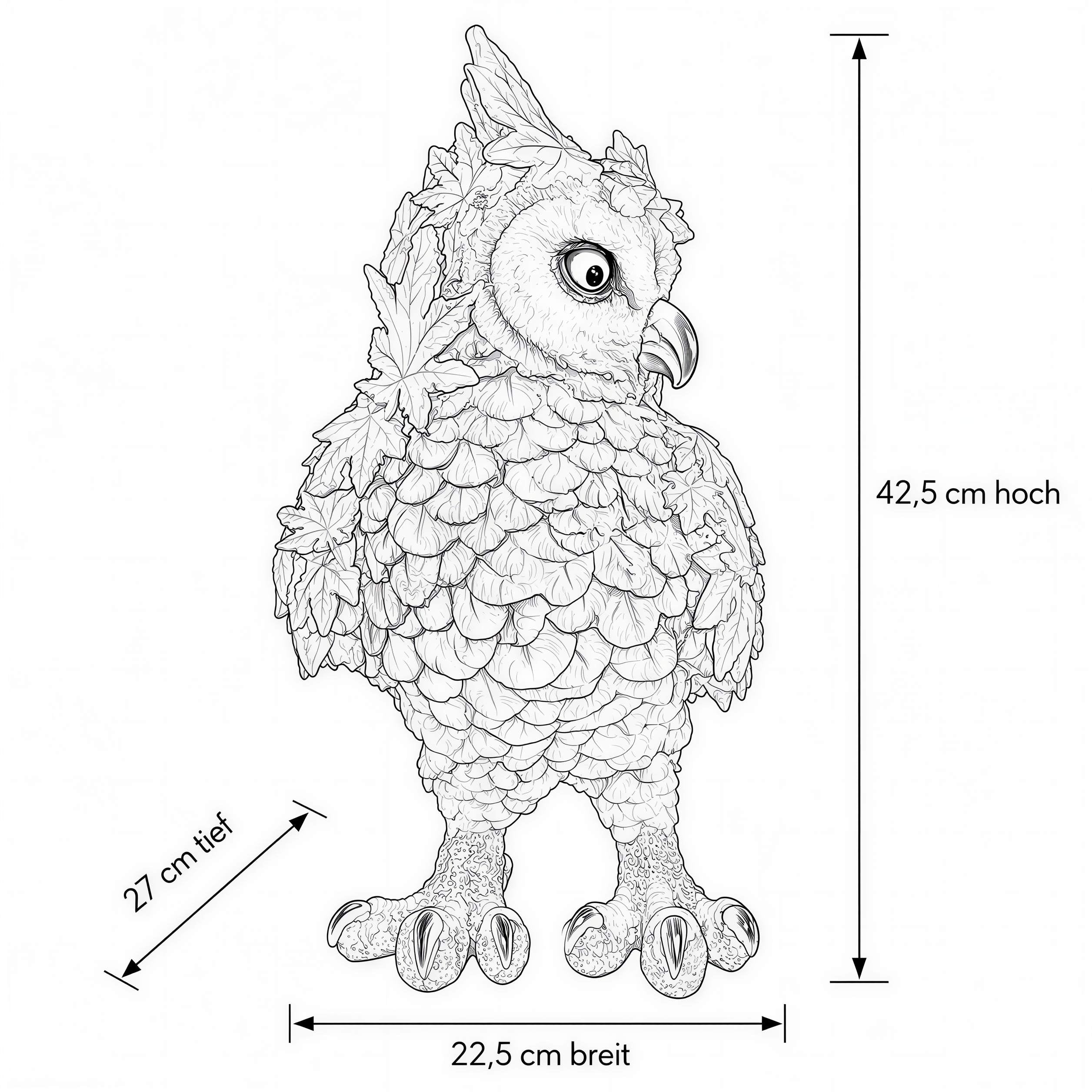Tierfiguren Eule Reh Igel Eichhörnchen Figur mit Blätterdeko für Haus und Garten