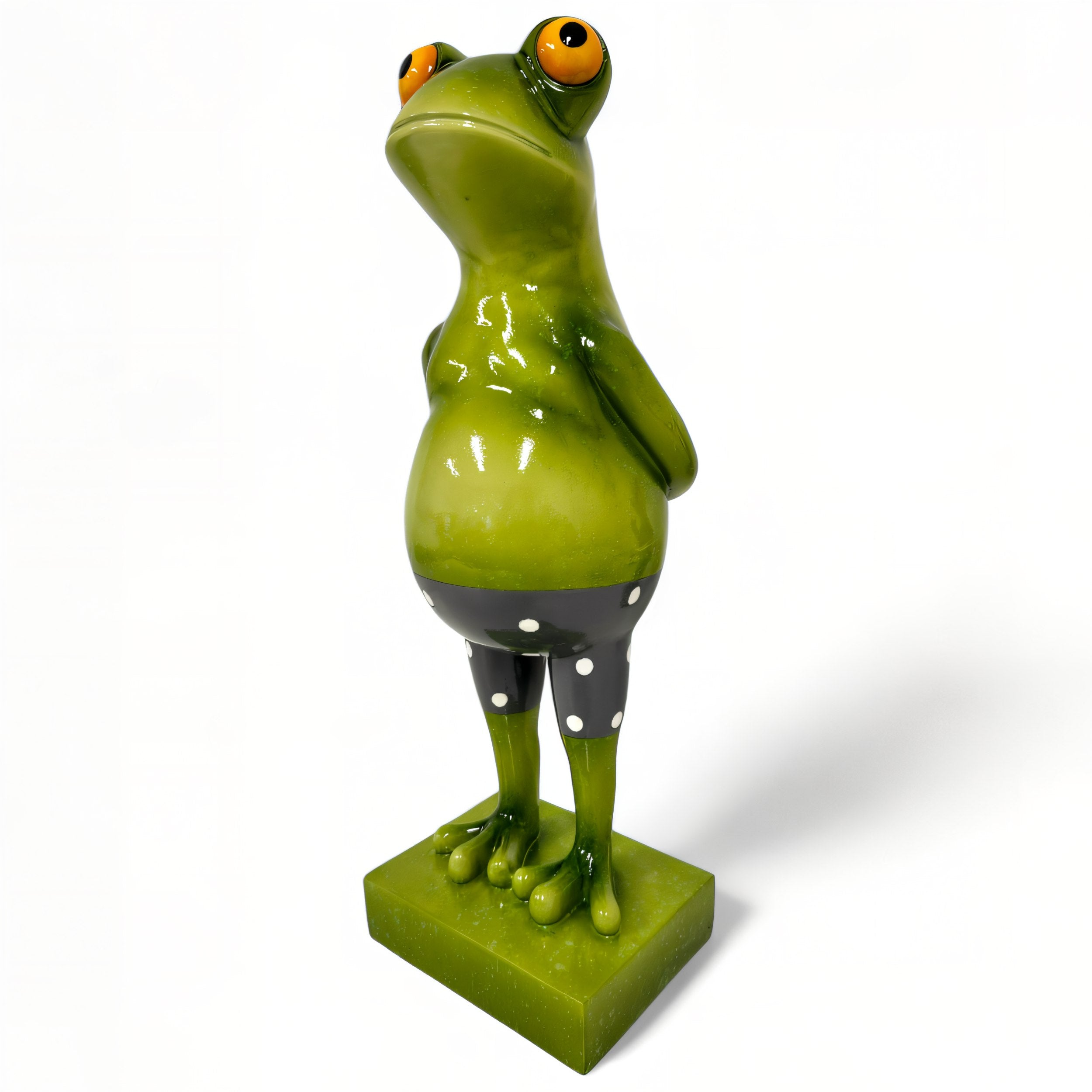 Frosch Dekofigur lustiger Badefrosch 44 cm grün Gartenfigur Frosch Froschfigur Pooldeko