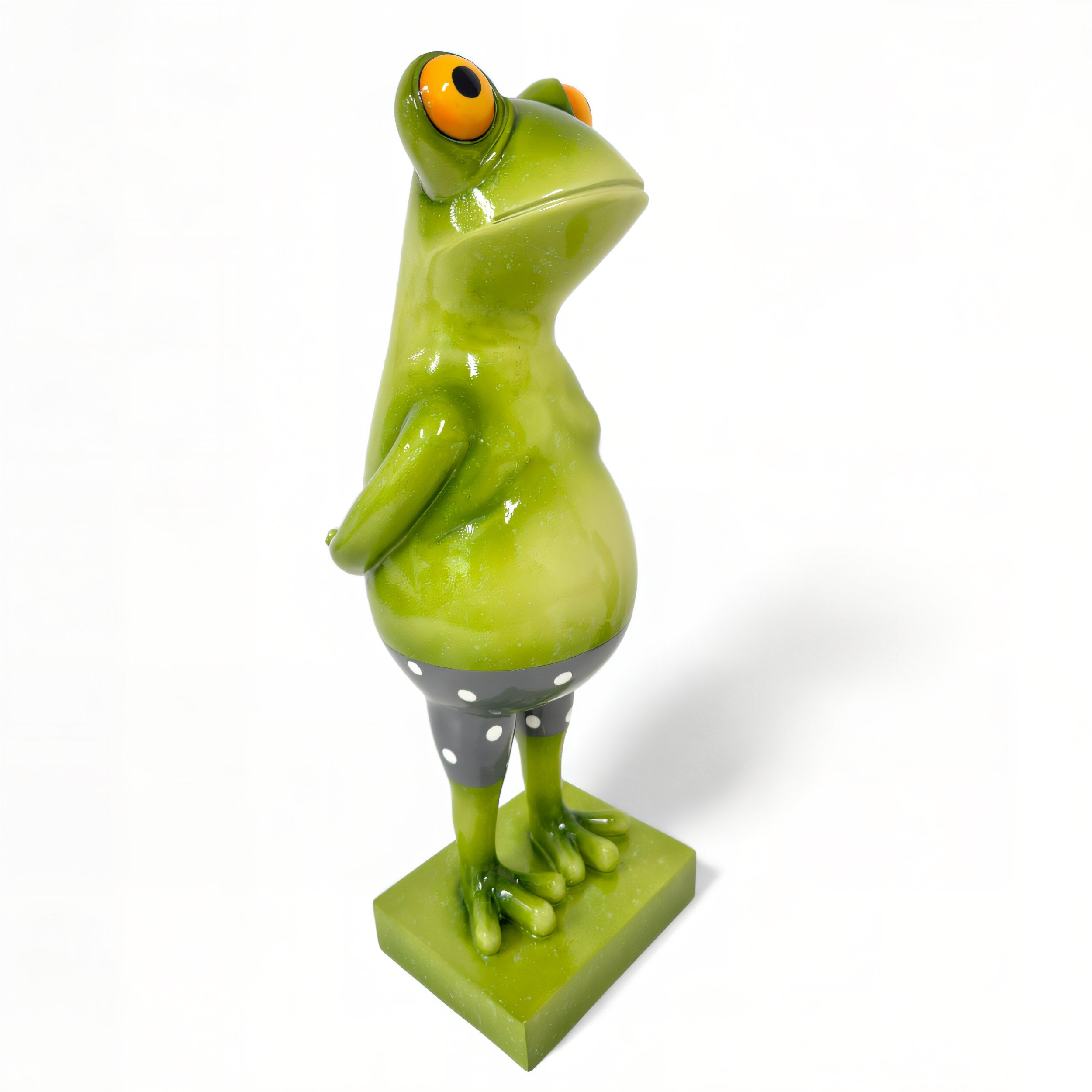 Frosch Dekofigur lustiger Badefrosch 30 cm grün Gartenfigur Frosch Pooldeko Froschfigur