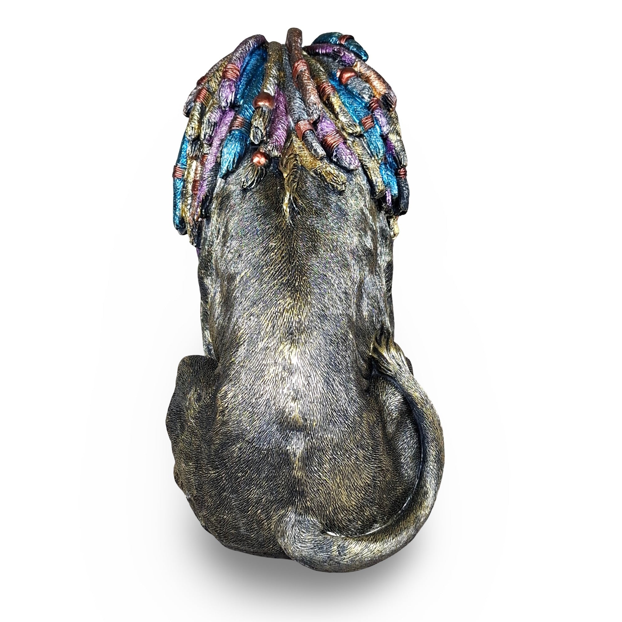 Deko Hund „Rasta Bob“ – handbemalte Hundefigur aus Polyresin, 2 Größen & Farben