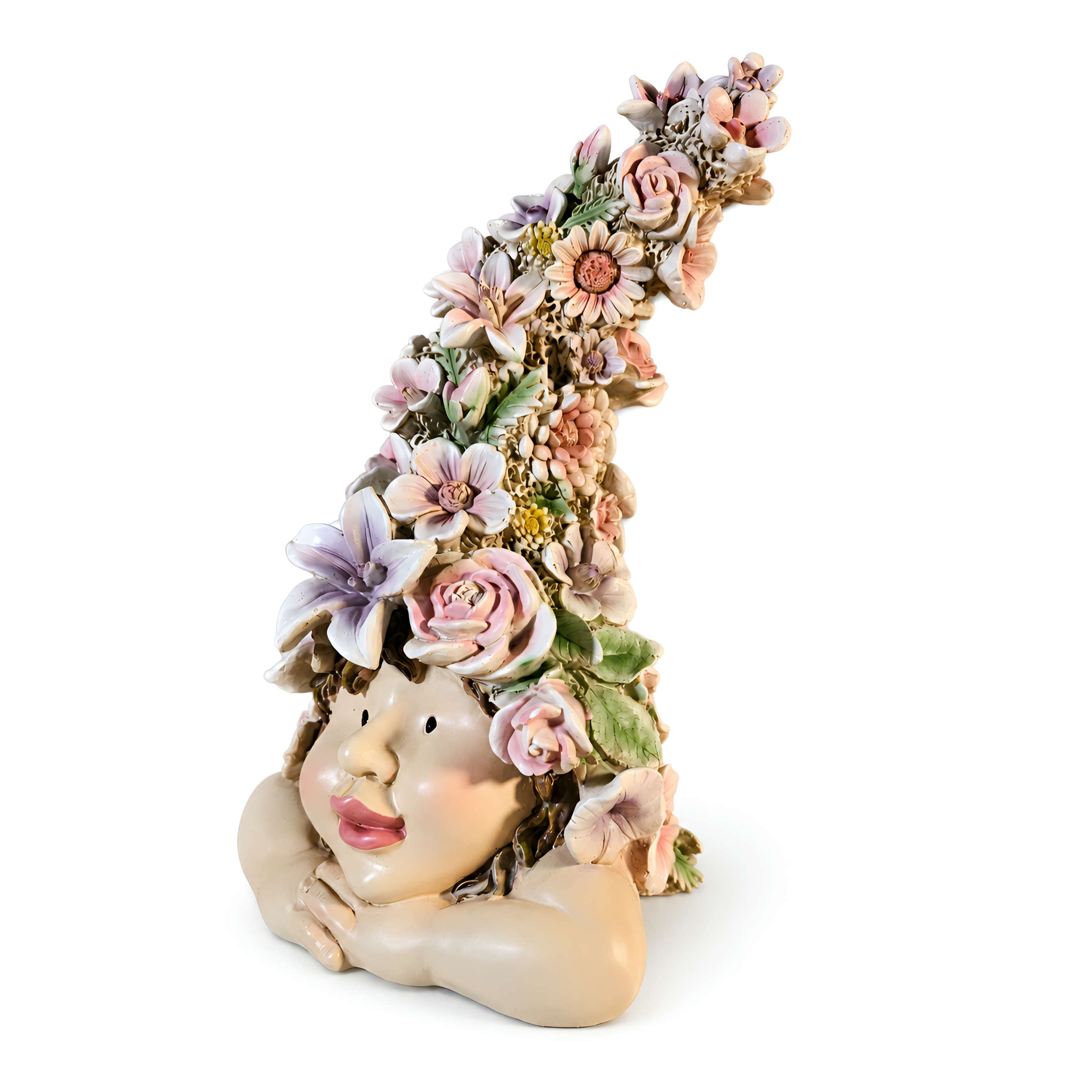 Blumenkind Dekofigur Blumenmädchen Figur für Haus & Garten in 2 Größen