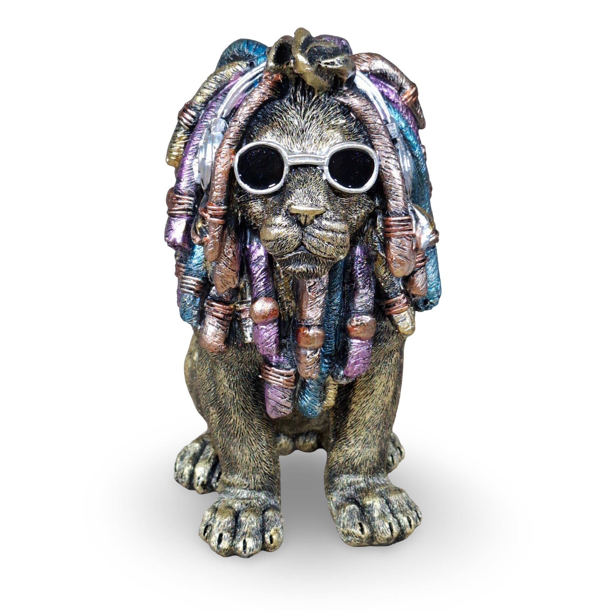 Deko Hund „Rasta Bob“ – handbemalte Hundefigur aus Polyresin, 2 Größen & Farben