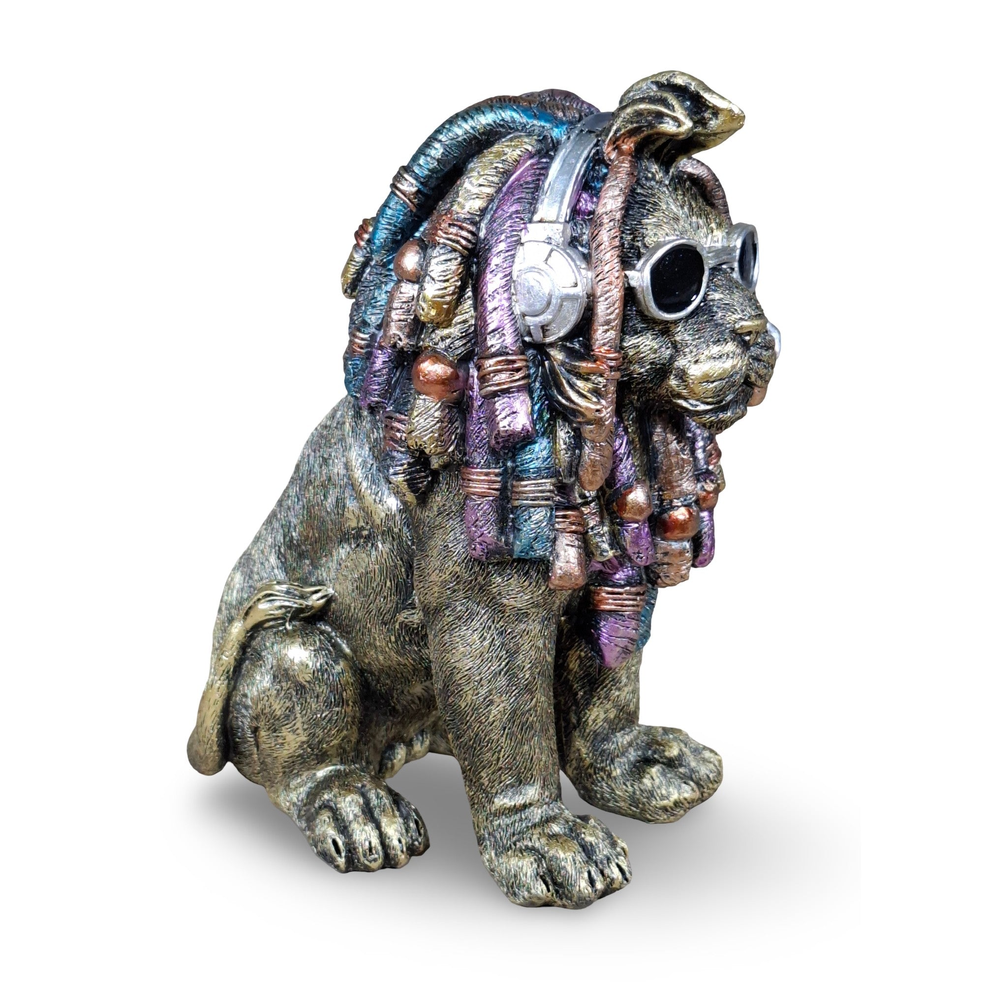 Deko Hund „Rasta Bob“ – handbemalte Hundefigur aus Polyresin, 2 Größen & Farben