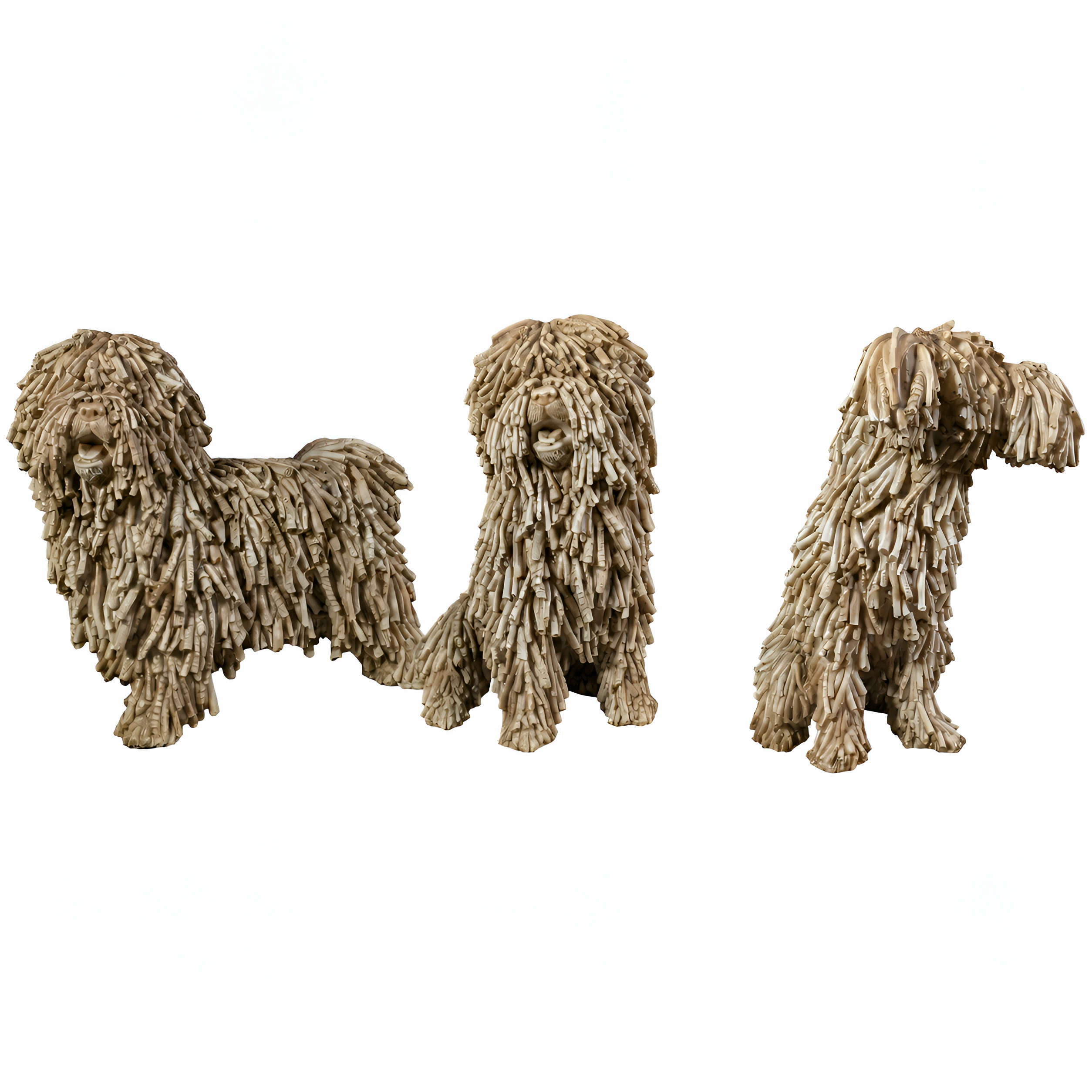 Hundefigur in Treibholz-Optik naturgetreuer Deko Hund im Driftwood Style