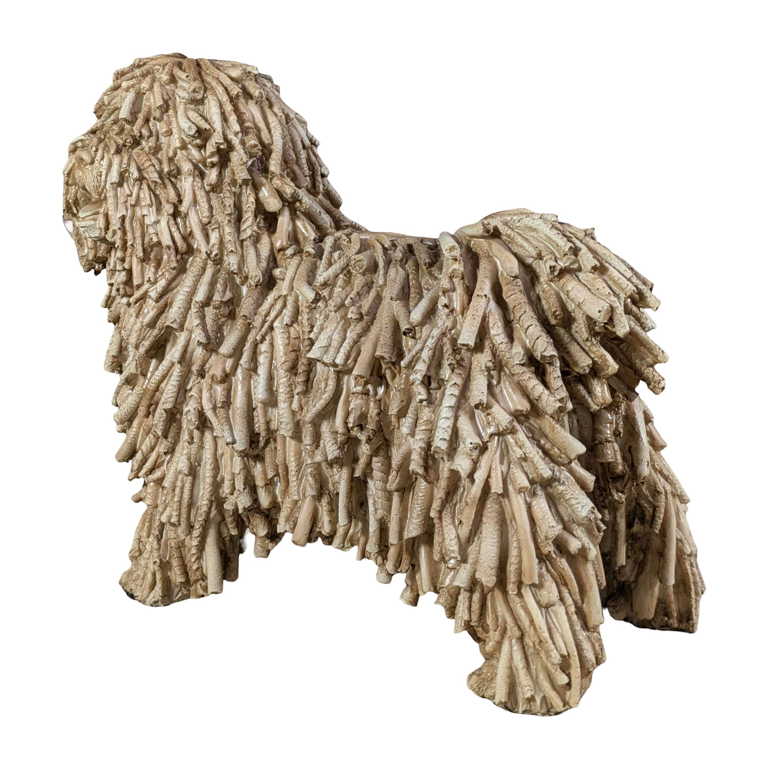 Hundefigur in Treibholz-Optik naturgetreuer Deko Hund im Driftwood Style