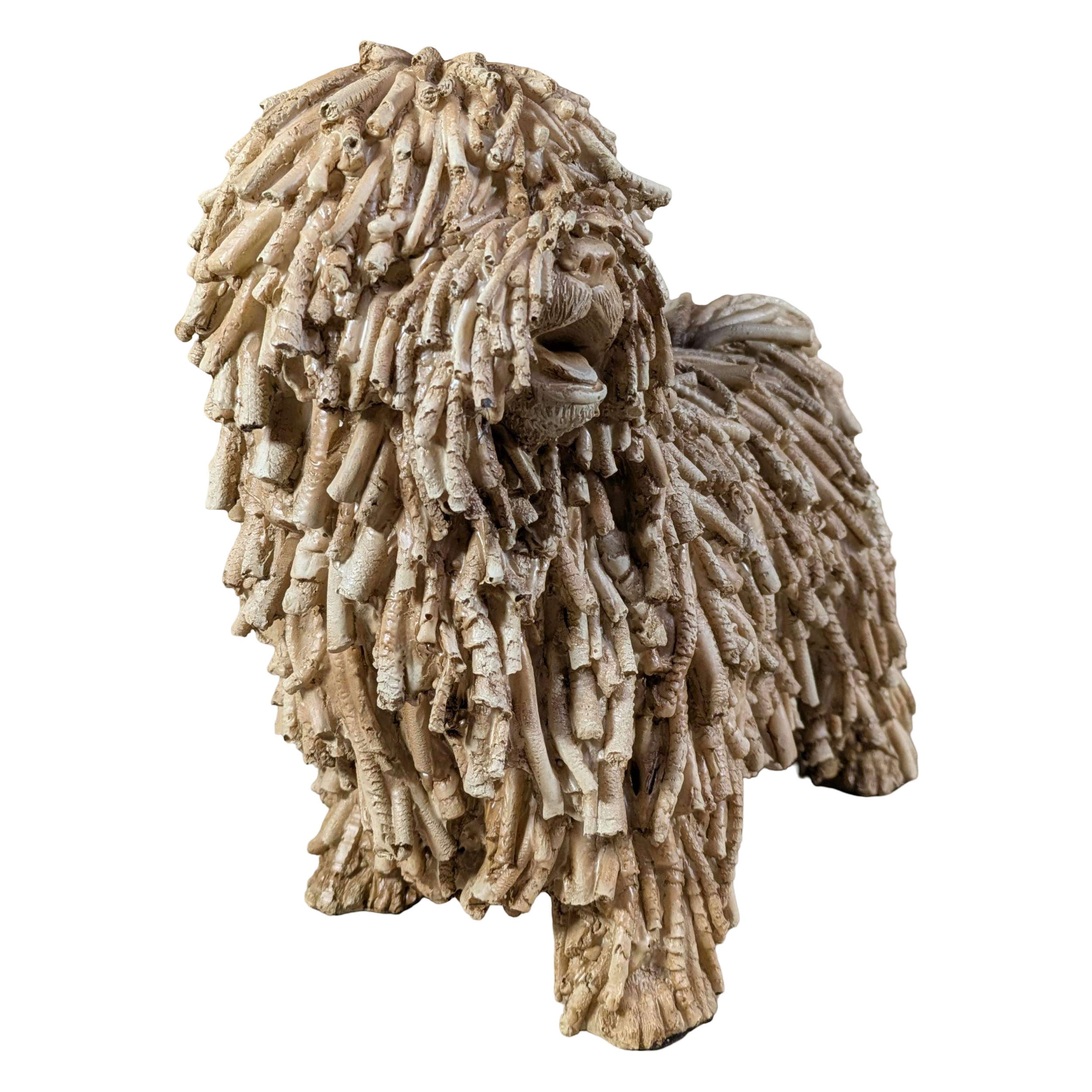 Hundefigur in Treibholz-Optik naturgetreuer Deko Hund im Driftwood Style