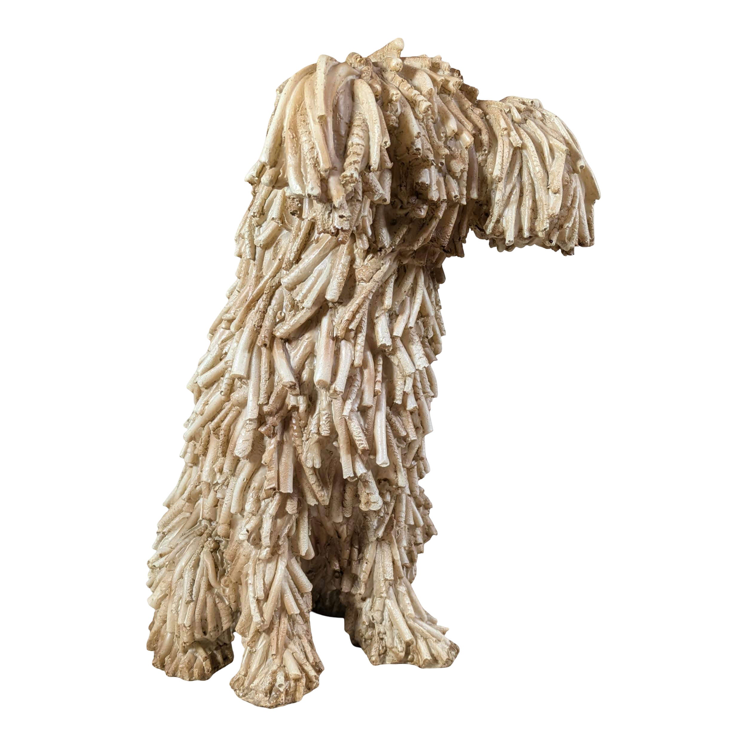 Hundefigur in Treibholz-Optik naturgetreuer Deko Hund im Driftwood Style