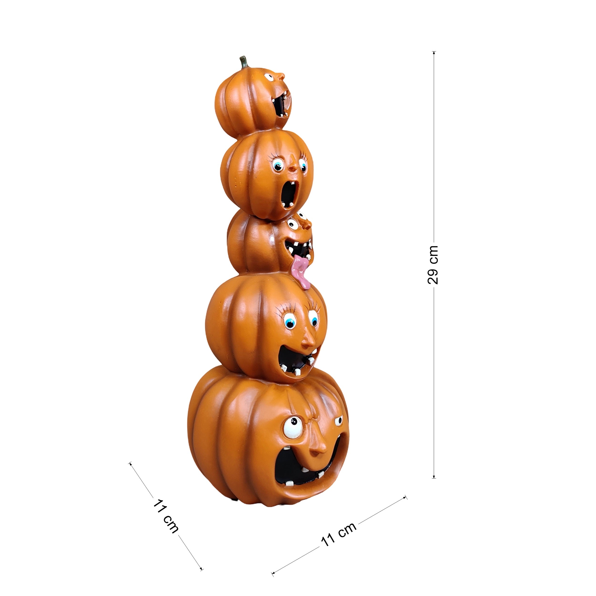 Halloween Deko Kürbis Figuren & Kürbisstapel, Herbstdeko innen & außen, Deko Kürbis für Eingang Garten Fensterbank