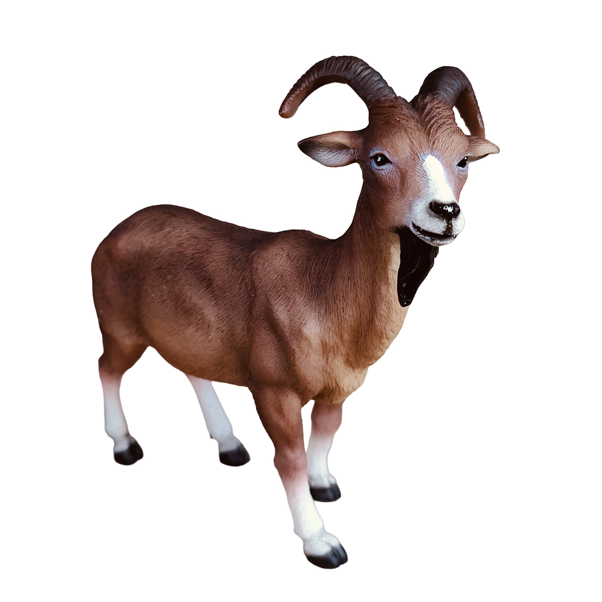 Ziegenbock Figur Bruce klein – Gartenfigur Ziegenbock als Deko Ziege in Rot-Weiß oder Braun