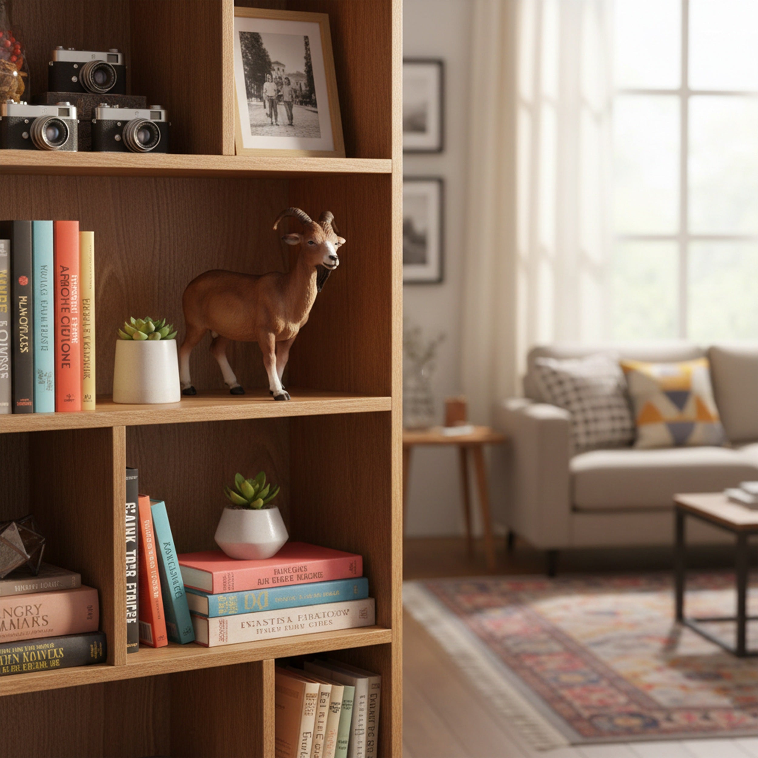 Ziegenbock Figur Bruce klein – Gartenfigur Ziegenbock als Deko Ziege in Rot-Weiß oder Braun