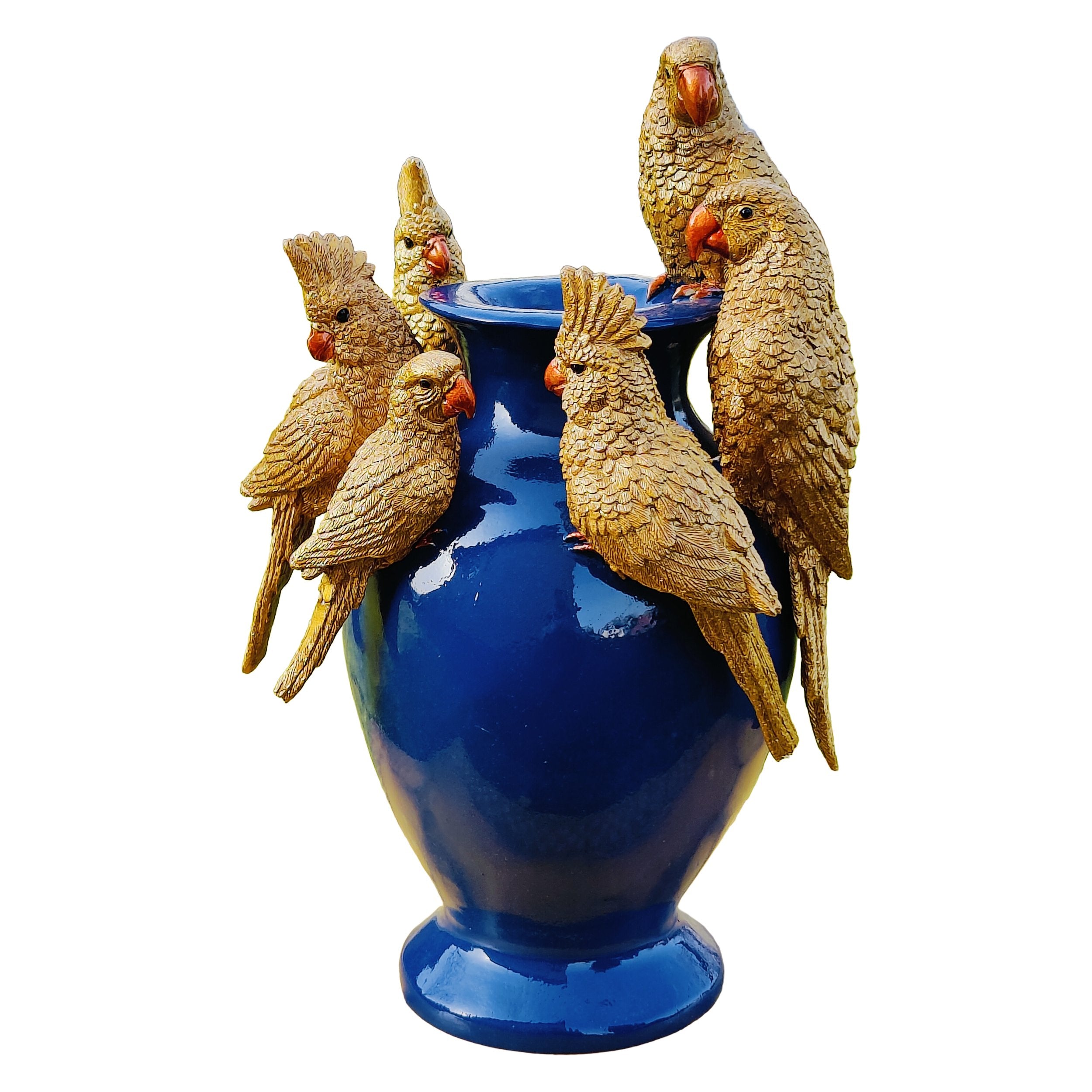 Kunstblumen Vase Deko Vase modern – Designer Vasen mit Tieren Papagei Affe Echse Tischdeko Vase bunt