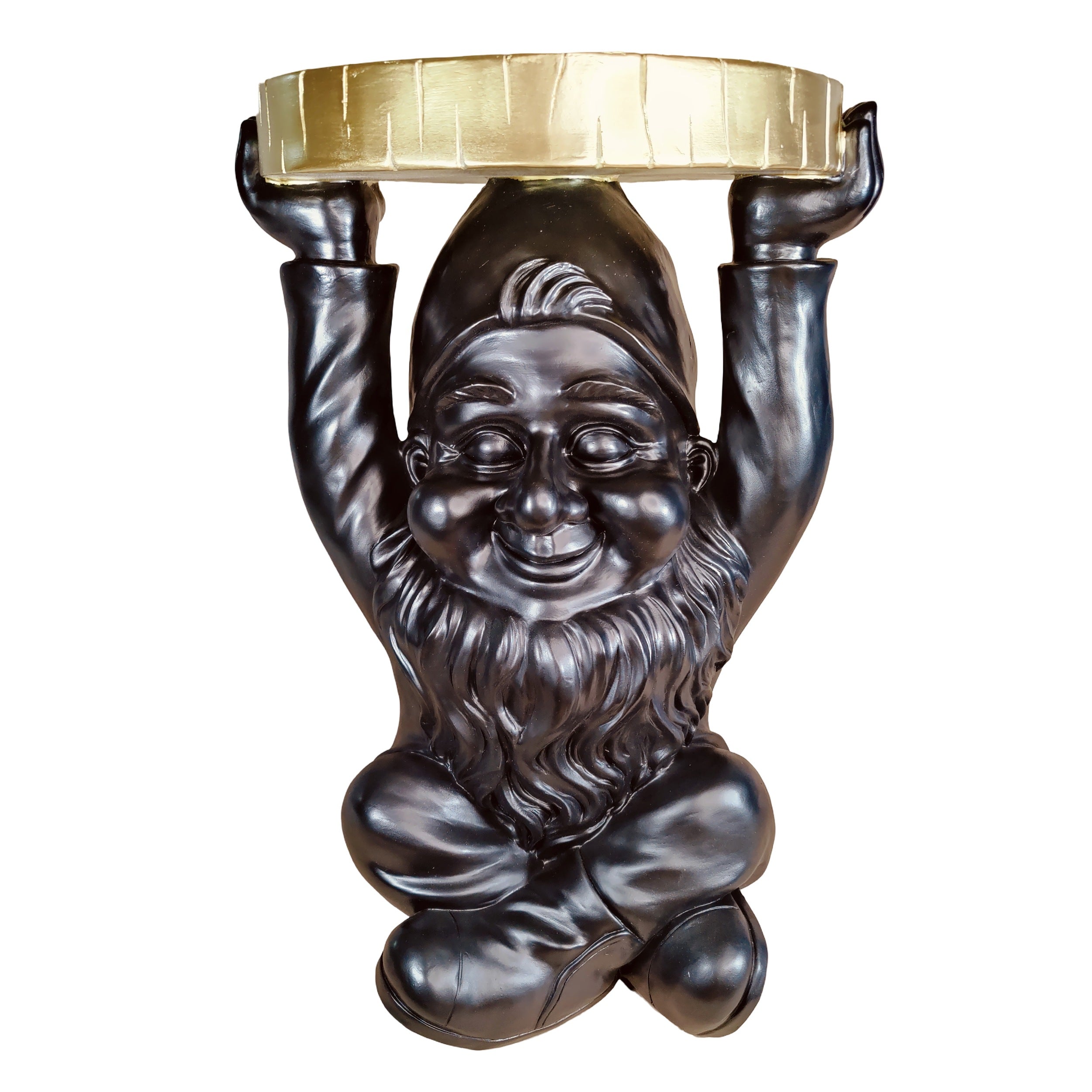 Beistelltisch rund Gartenzwerg – Beistelltisch Design für Garten & Wohnbereich in Schwarz oder Lila