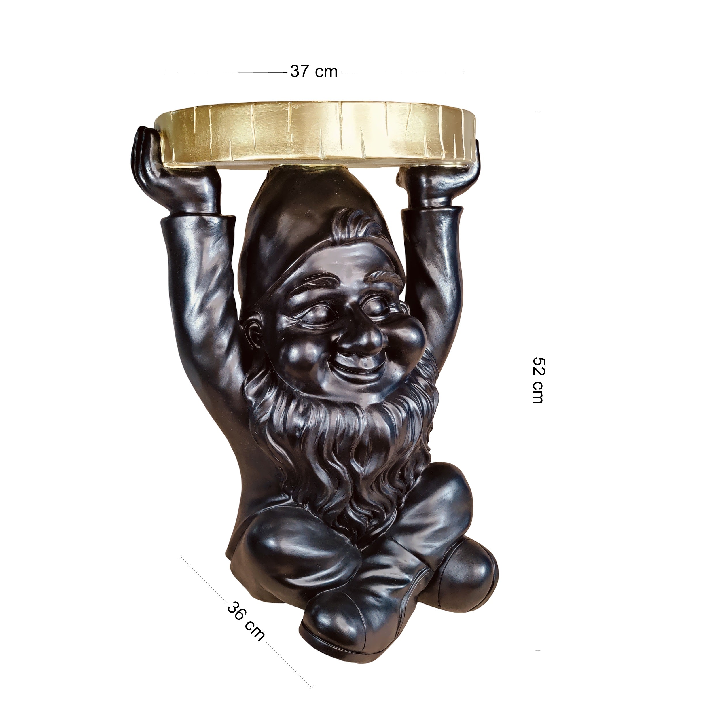 Beistelltisch rund Gartenzwerg – Beistelltisch Design für Garten & Wohnbereich in Schwarz oder Lila