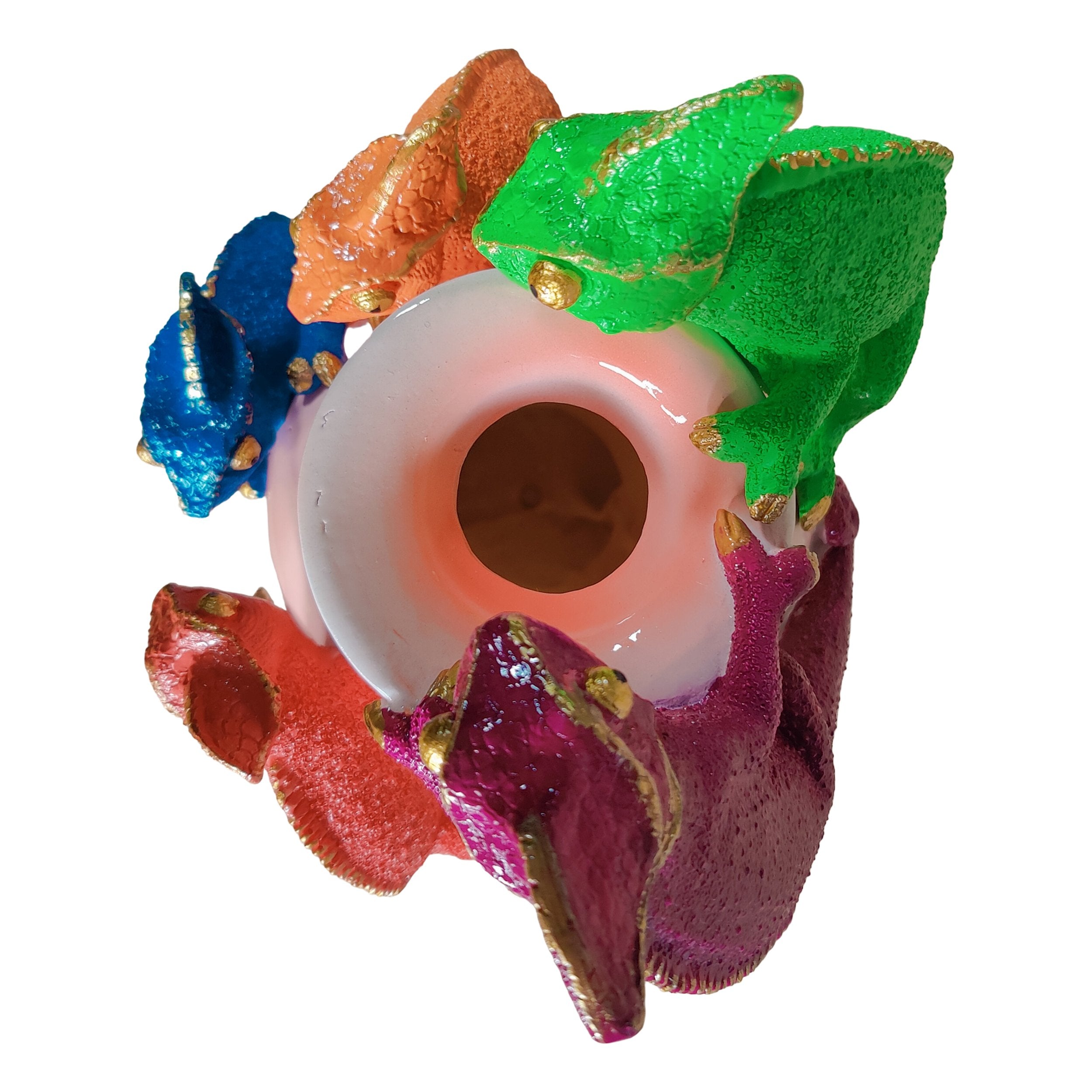 Kunstblumen Vase Deko Vase modern – Designer Vasen mit Tieren Papagei Affe Echse Tischdeko Vase bunt