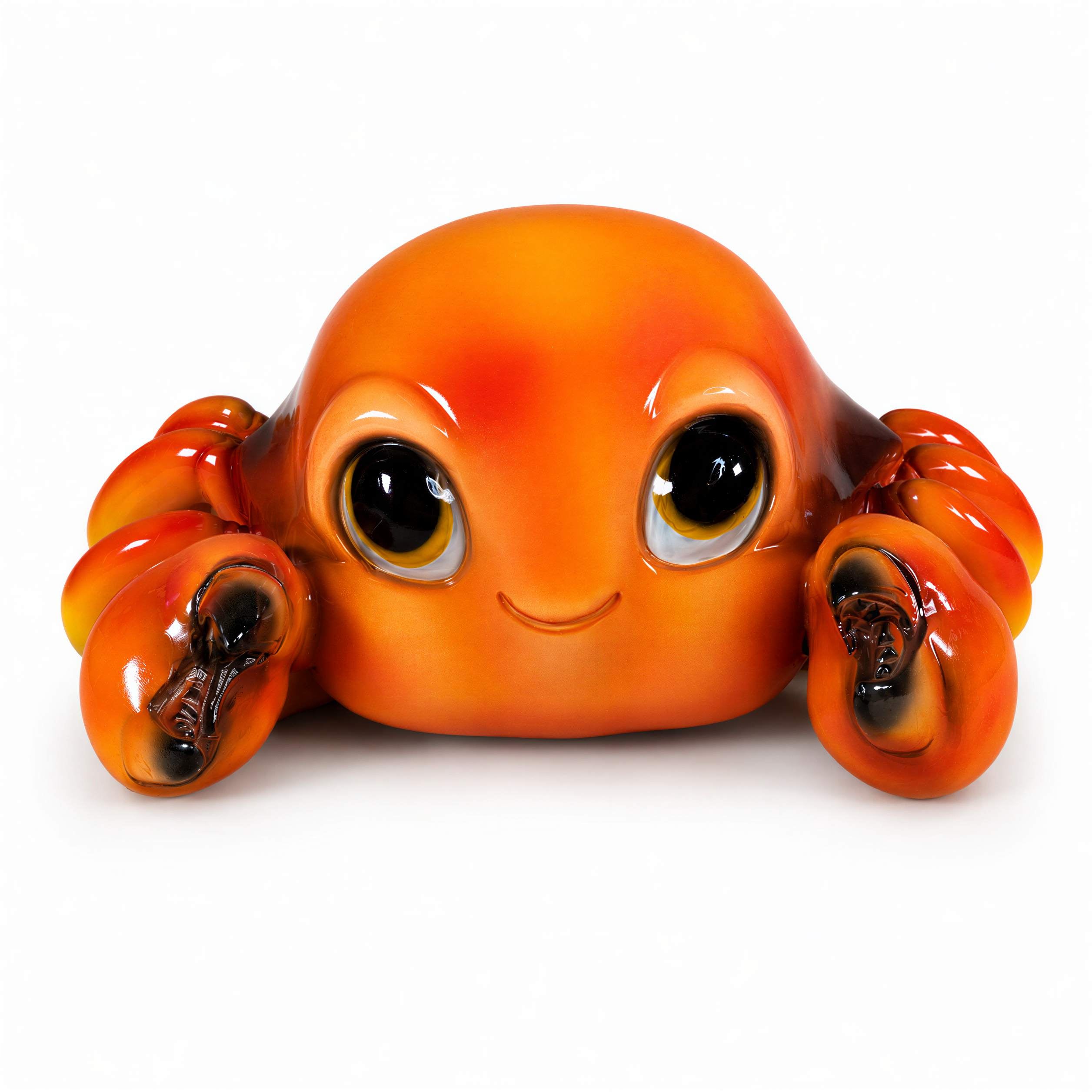 GlossiBande Krabbe Figur glänzend Deko Krabbe groß oder klein in Blau und Orange