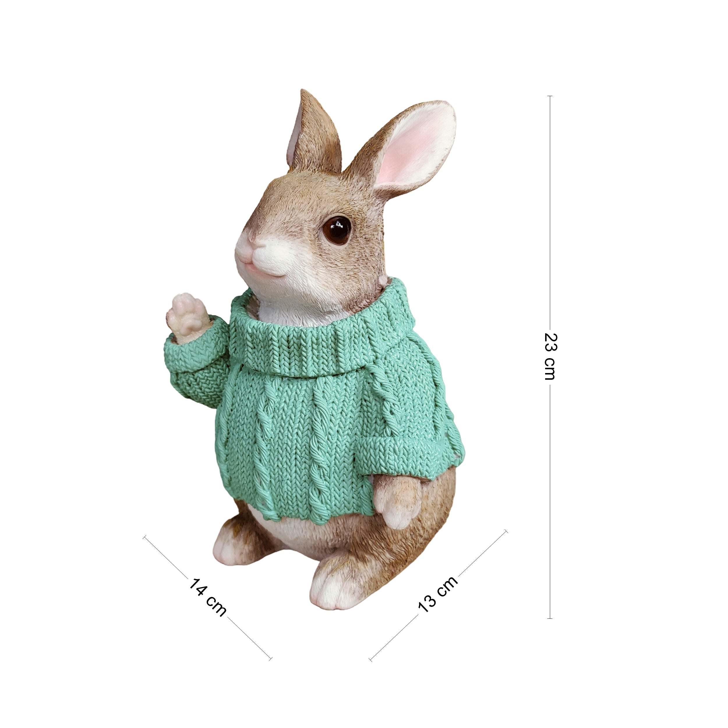 Deko Hase im Pullover als Deko Osterhase - Hasenfigur sitzend für Osterdeko oder Gartenfigur Hase in verschiedenen Farben