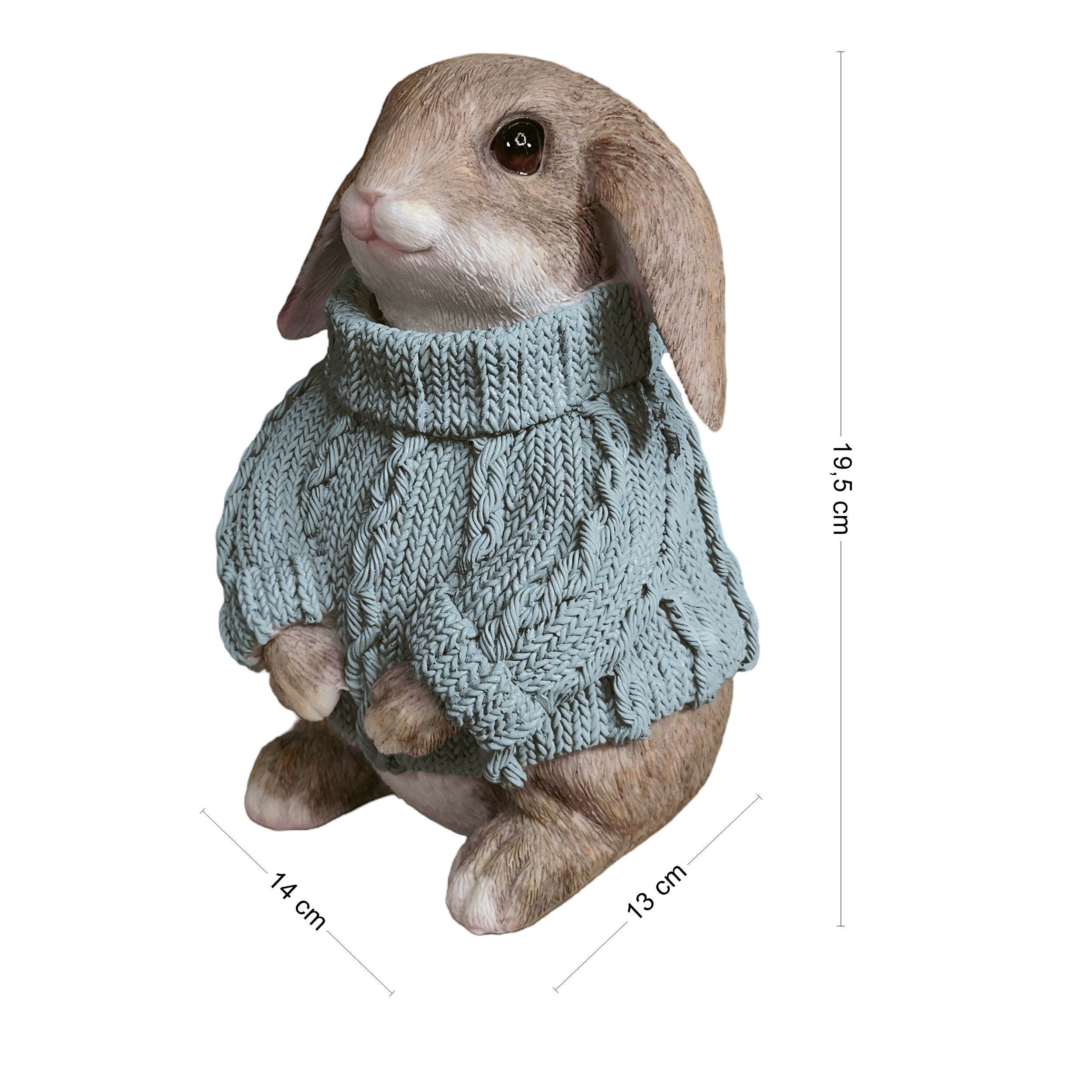 Deko Hase im Pullover als Deko Osterhase - Hasenfigur sitzend für Osterdeko oder Gartenfigur Hase in verschiedenen Farben