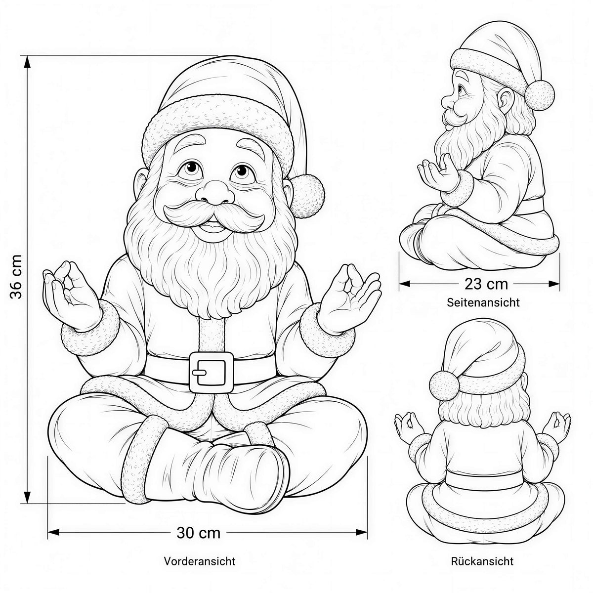 Weihnachtsmann Figur lustig Yoga oder kniend Weihnachtsdeko für Haus und Garten