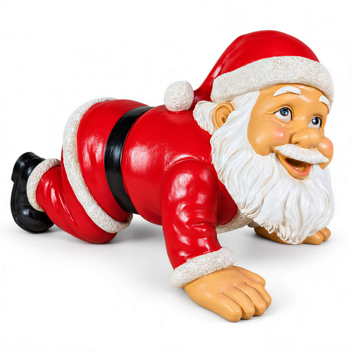 Weihnachtsmann Figur lustig Yoga oder kniend Weihnachtsdeko für Haus und Garten