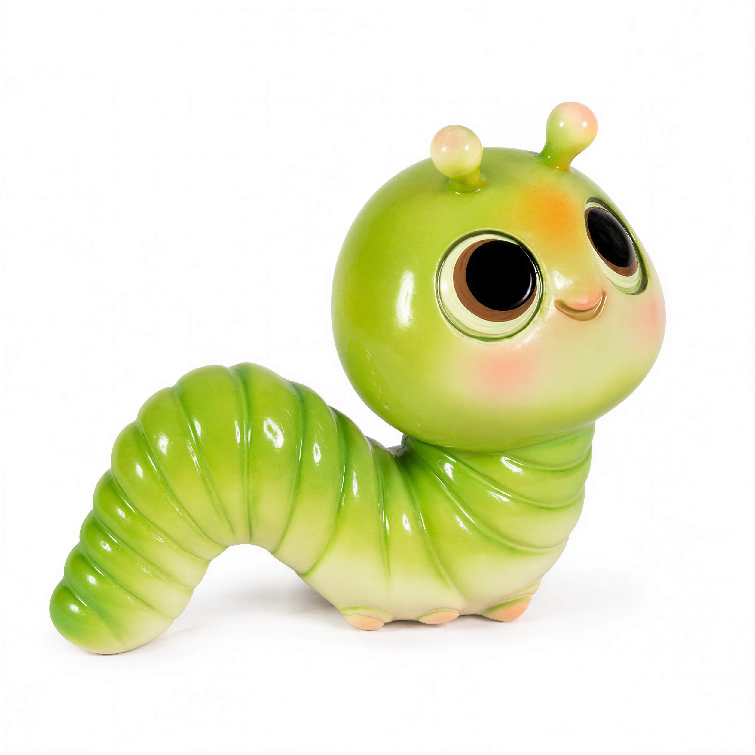 GlossiBande Wattwurm Figur Deko Wurm glänzend groß oder klein in Grün und Orange
