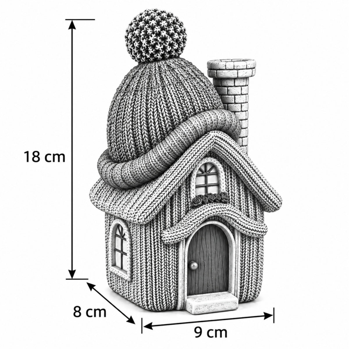 Wichtelhaus Weihnachtsdeko Strickoptik Weihnachtsdorf Tischdeko in 4 Varianten