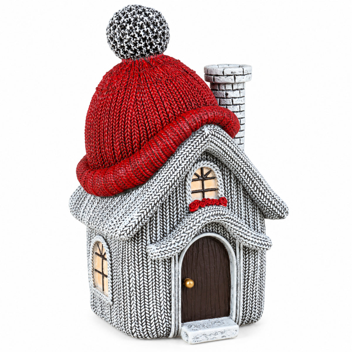 Wichtelhaus Weihnachtsdeko Strickoptik Weihnachtsdorf Tischdeko in 4 Varianten
