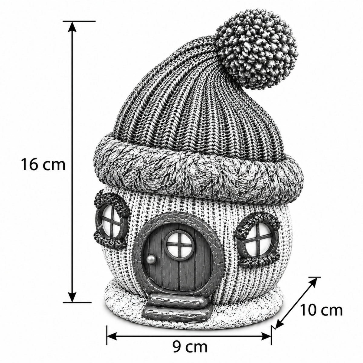 Wichtelhaus Weihnachtsdeko Strickoptik Weihnachtsdorf Tischdeko in 4 Varianten
