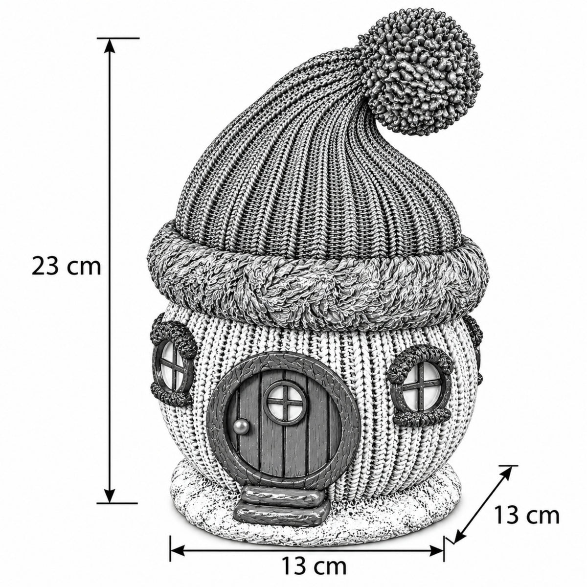 Wichtelhaus Weihnachtsdeko Strickoptik Weihnachtsdorf Tischdeko in 4 Varianten