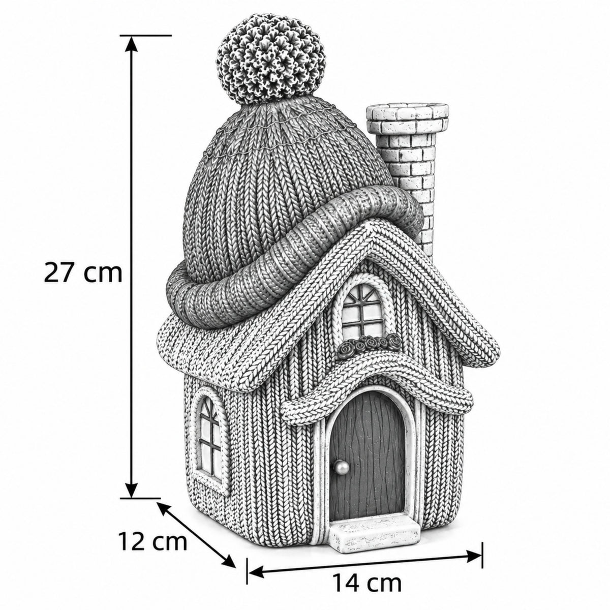 Wichtelhaus Weihnachtsdeko Strickoptik Weihnachtsdorf Tischdeko in 4 Varianten