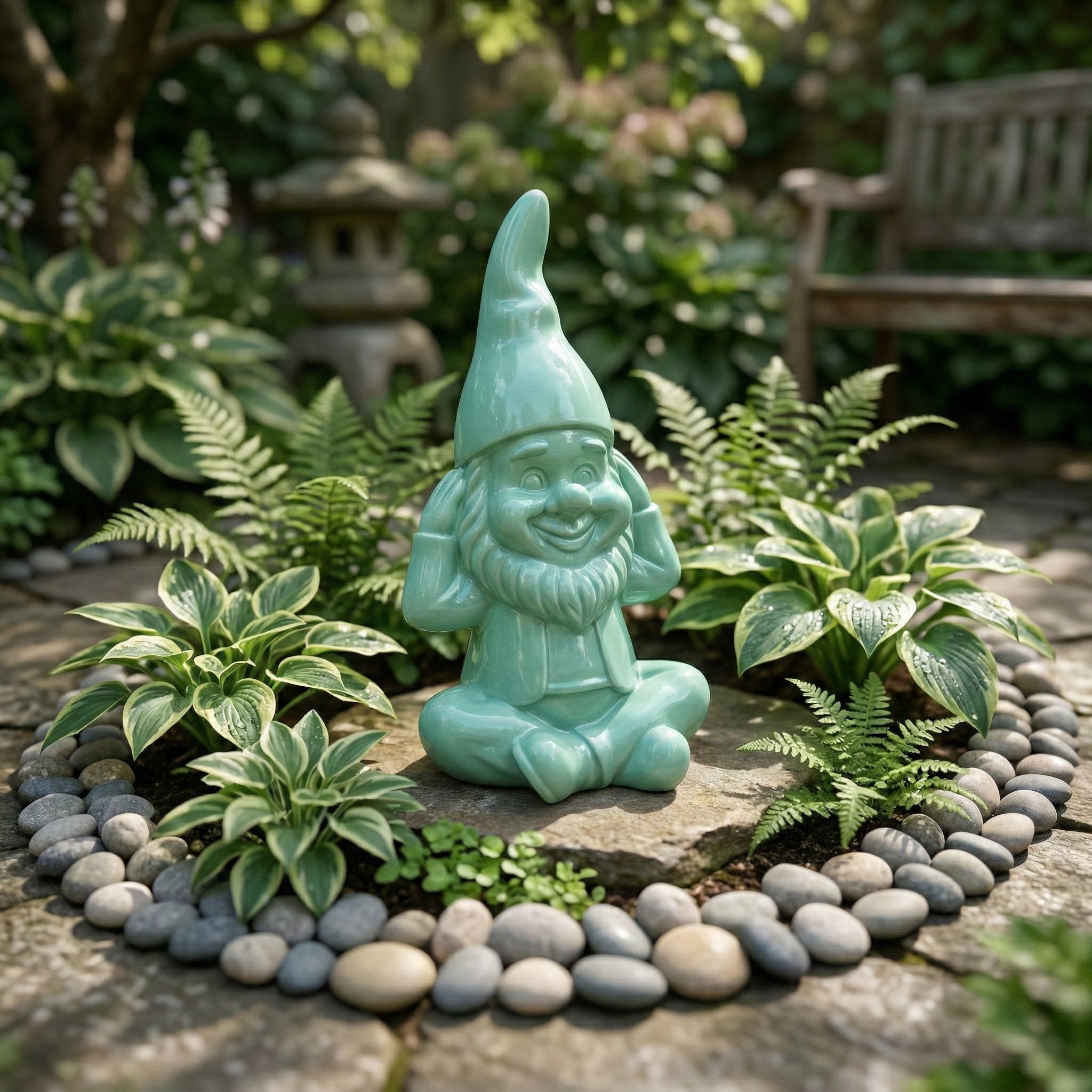 Gartenzwerg nichts hören -GartenPoser- Zwerg Deko in Pastell Hochglanz 2 Größen 6 Farben (EarPoser)